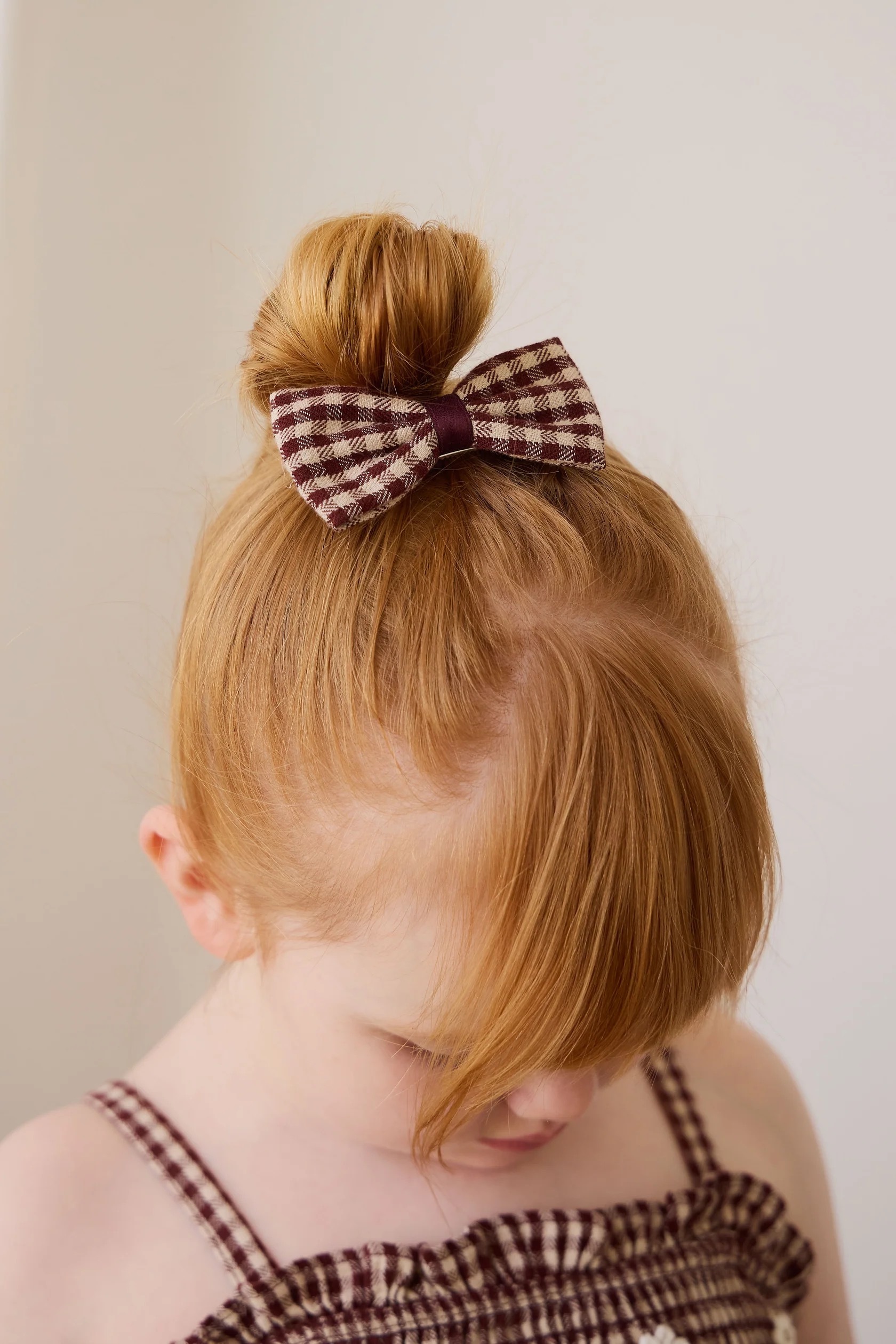 【預購】JAMIE KAY -Organic Cotton Desiree Bow（Cinnamon Gingham）