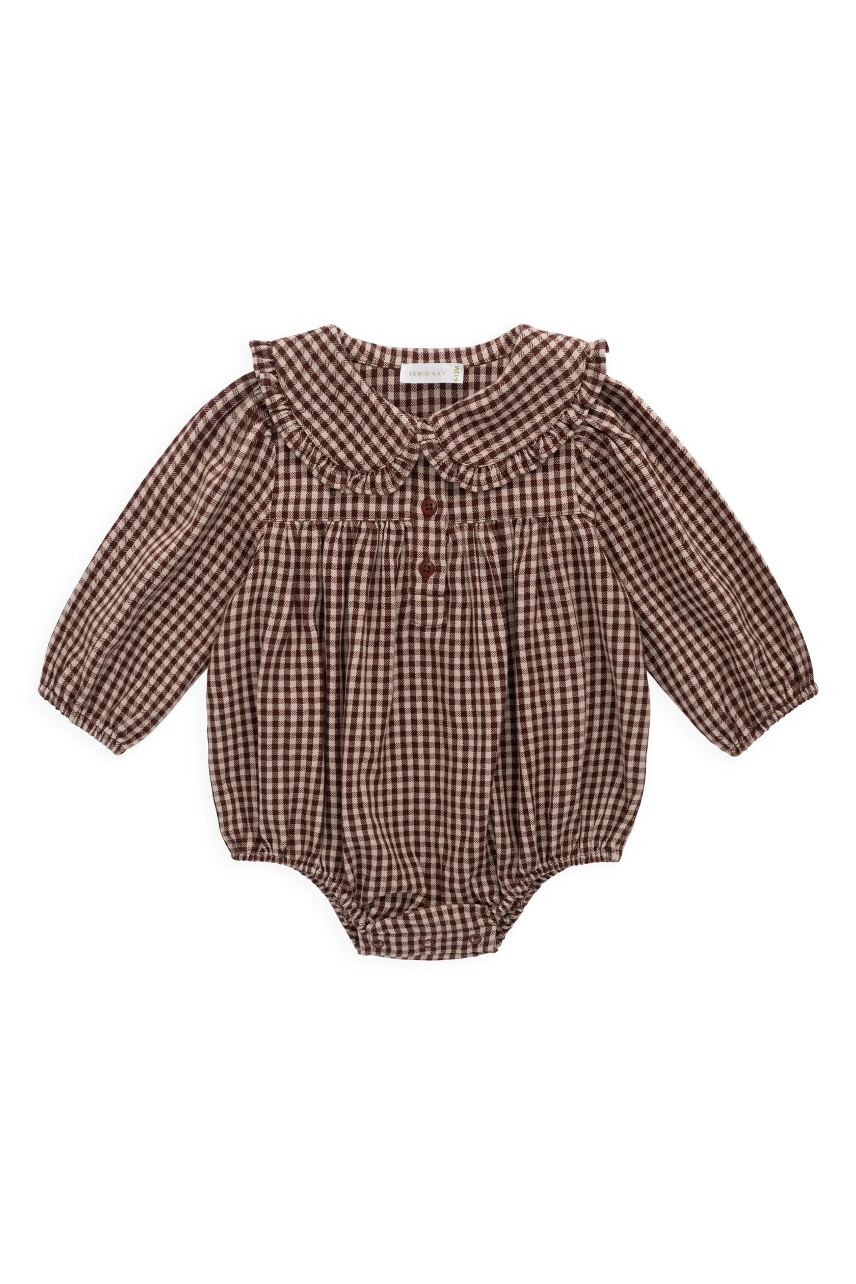 【預購】JAMIE KAY -Organic Cotton Elowen Playsuit（Cinnamon Gingham）