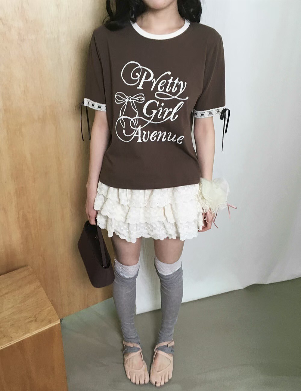 袖綁結Pretty短袖T