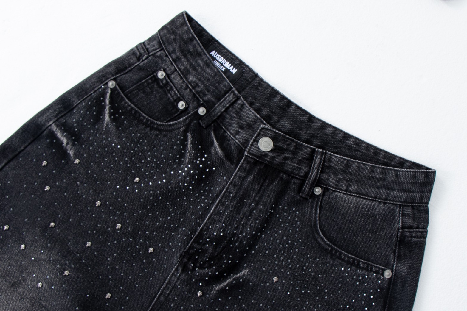 (GOAL )美式燙鑽骷顱頭落地牛仔褲 AU58275