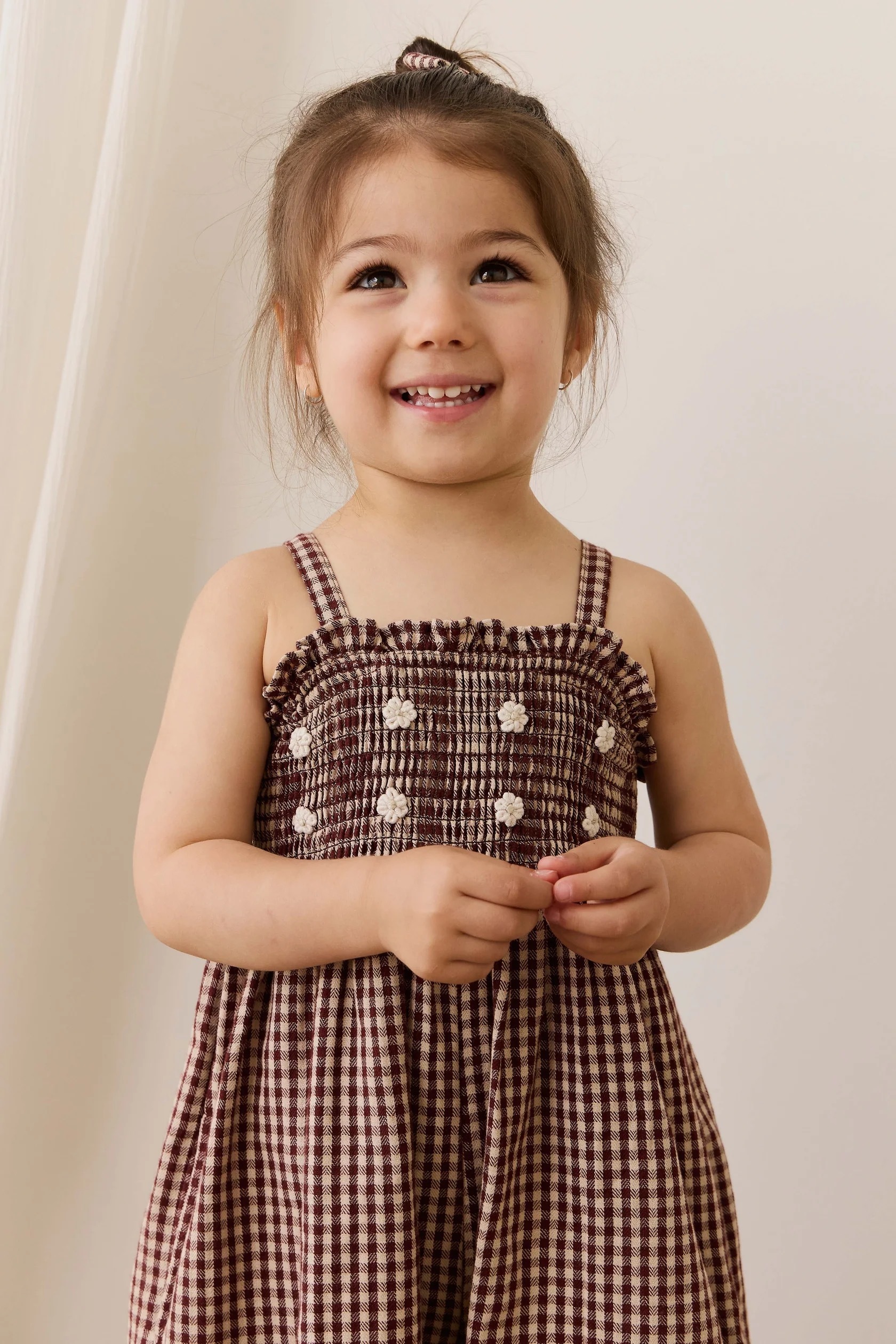 【預購】JAMIE KAY -Organic Cotton Solenne Jumpsuit（Cinnamon Gingham）