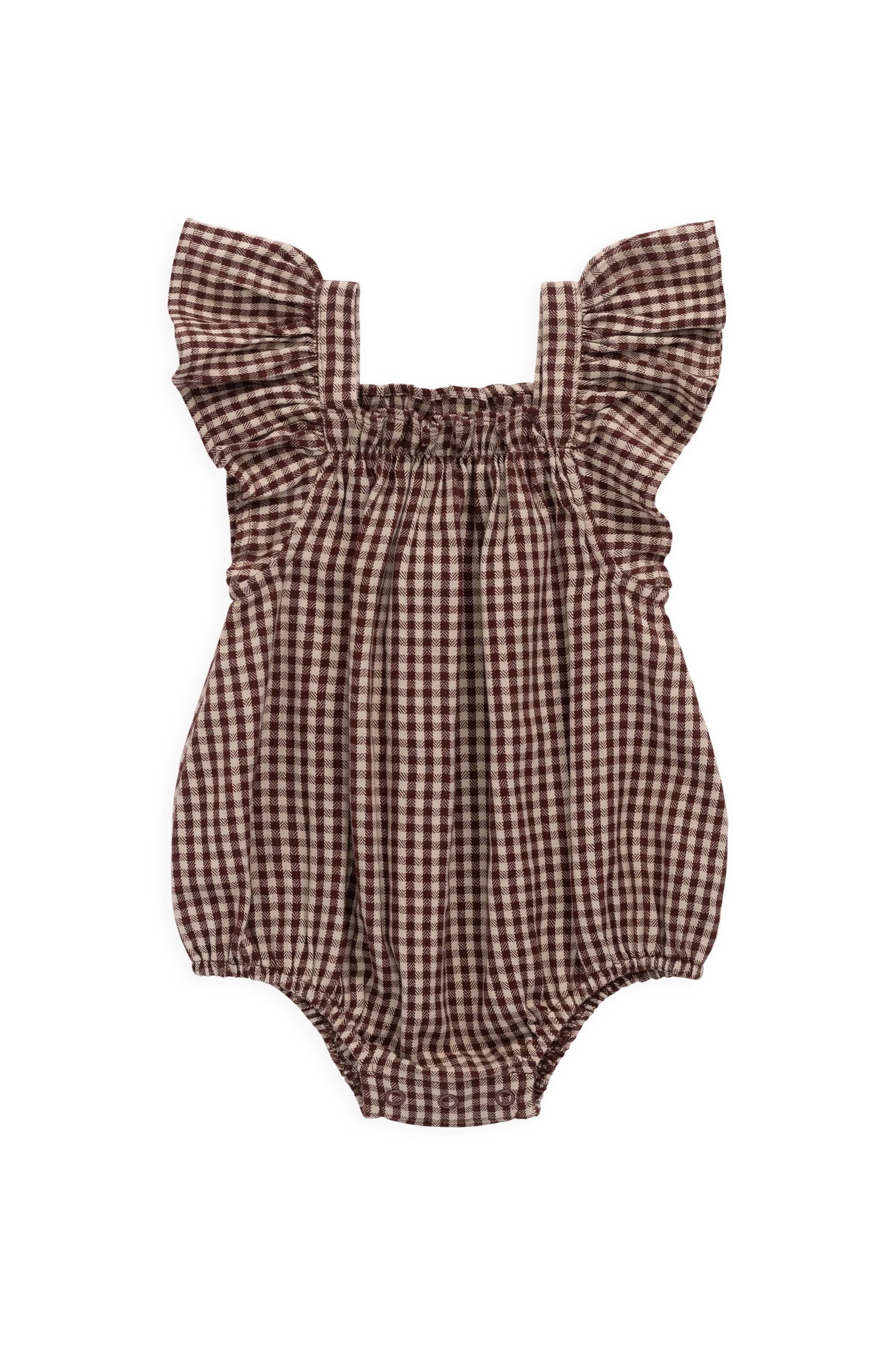 【預購】JAMIE KAY -Organic Cotton Harriet Playsuit（Cinnamon Gingham）