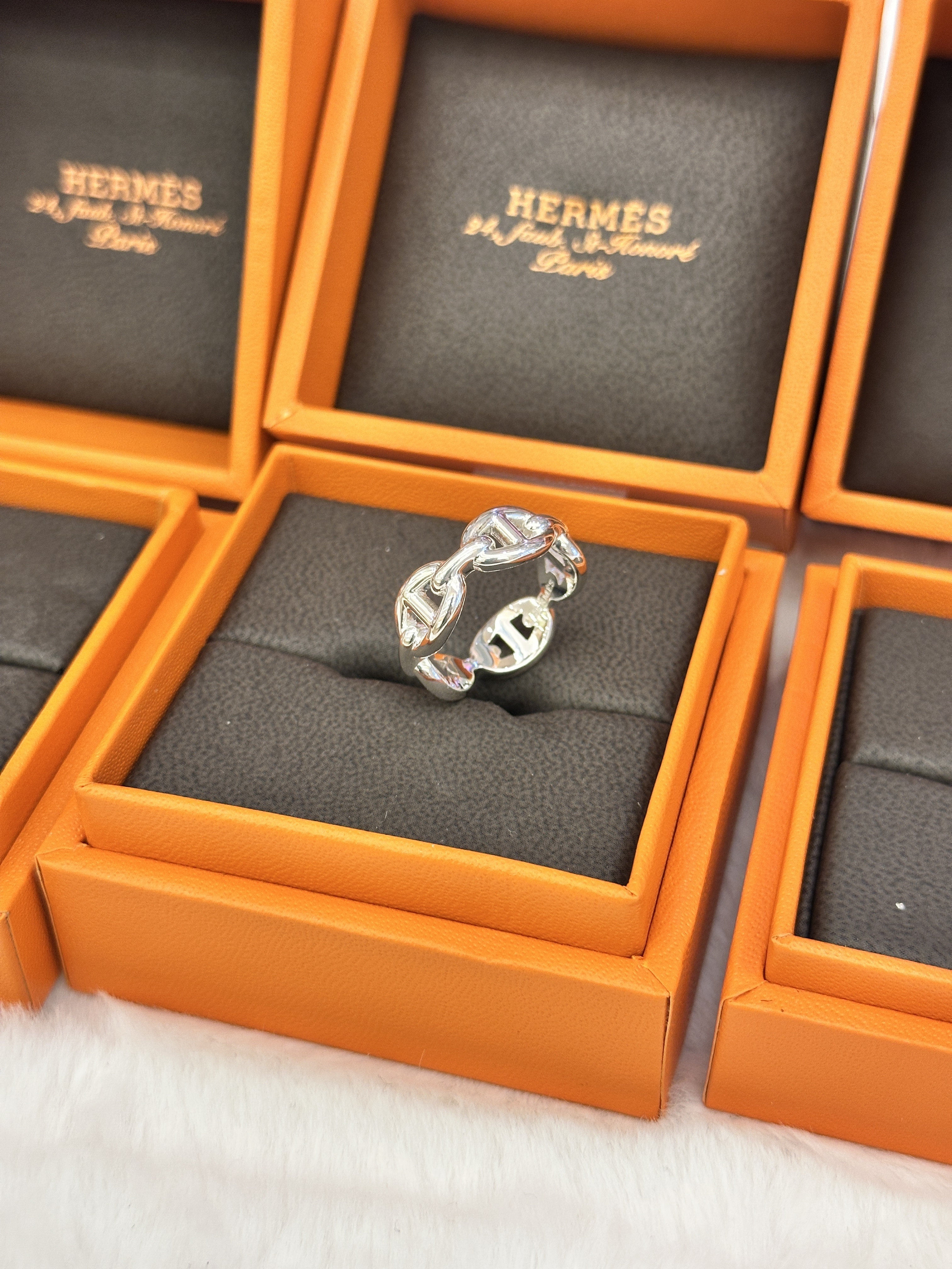 Hermes Chaine d’ancre Ring 925 Silver size 54 PM