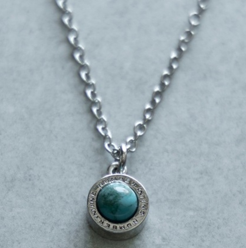 NUMBER NINE ROUND LOGO STONE CHARM NECKLACE - PRE ORDER ITEM (預訂中)