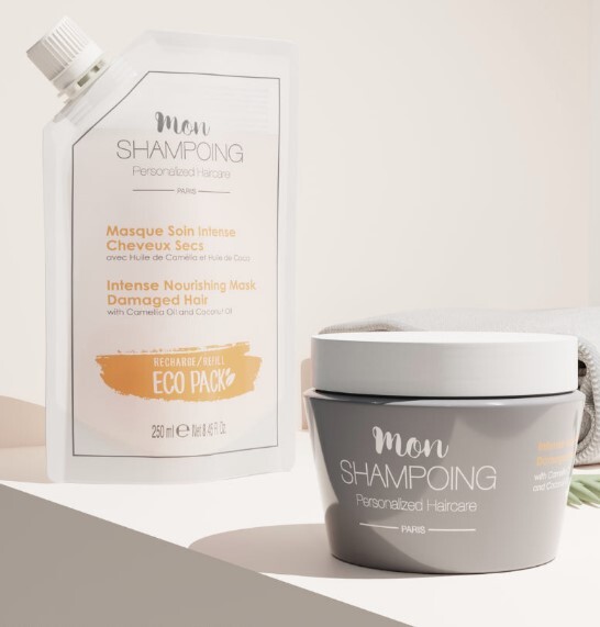 1MS0329-028 [MON SHAMPOING] Eco Pack Refill - Intense Care Mask - For Thick & Damaged Hair 250ml (EU)