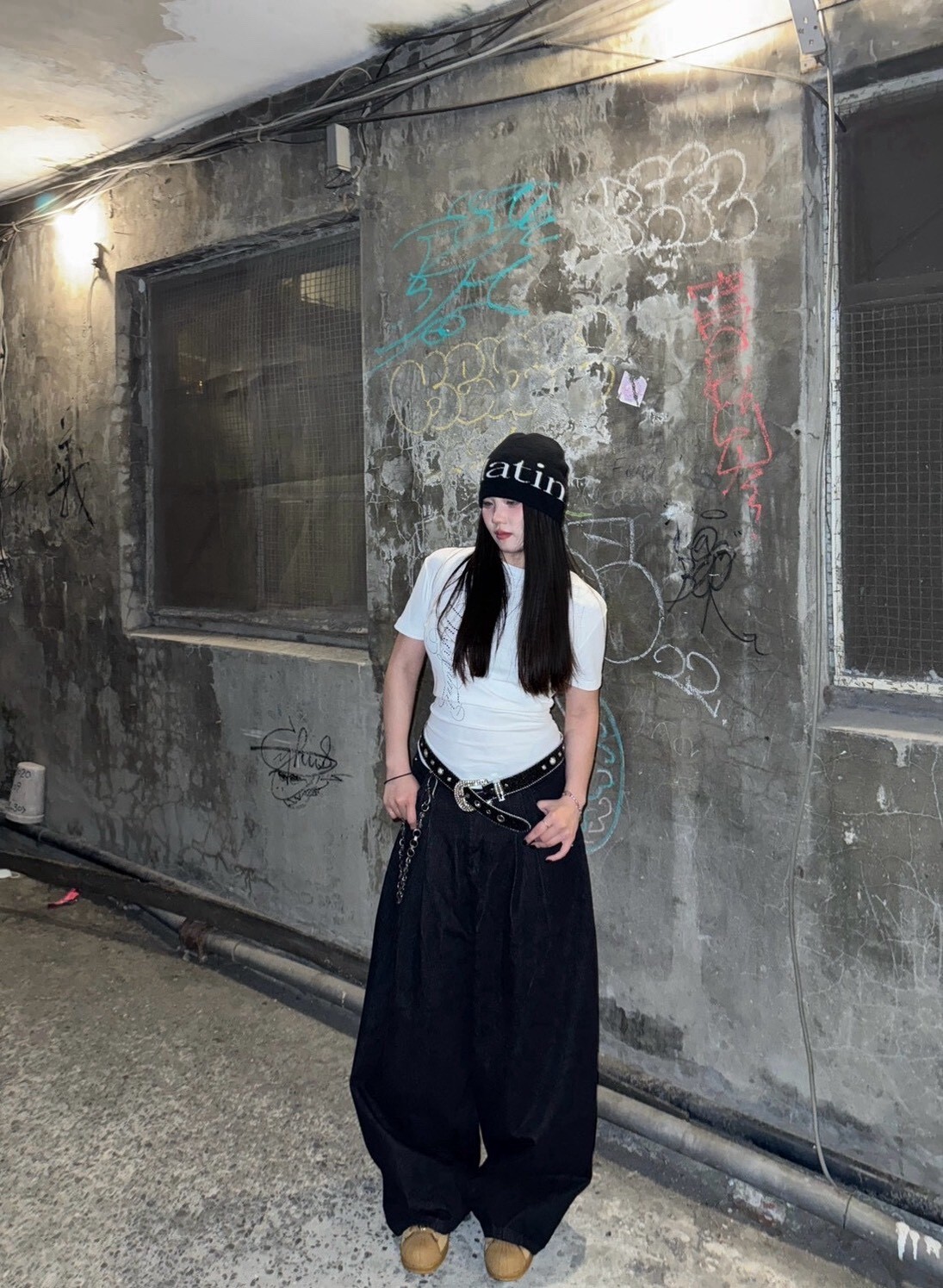 (GOAL) 美式原色 牛仔打摺寬褲 UNF K608