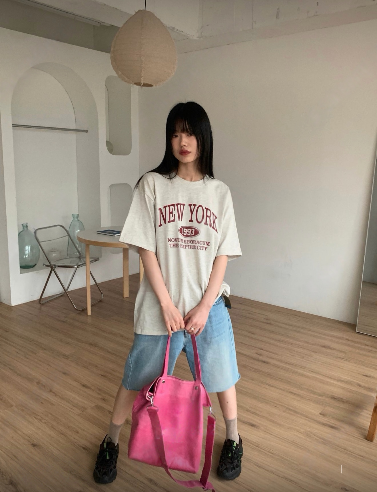 （3月韓國連線）T1364｜休閑必入！5色入NEW YORK 1993 TEE