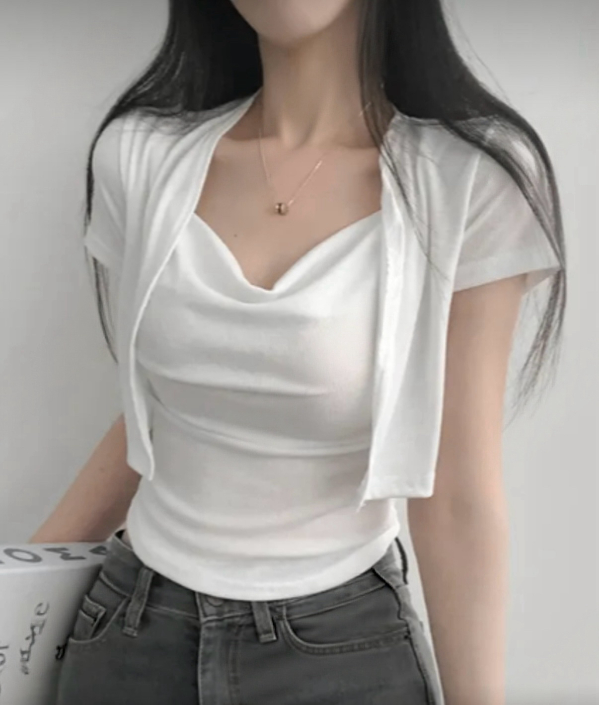 簡約背心短袖兩件套