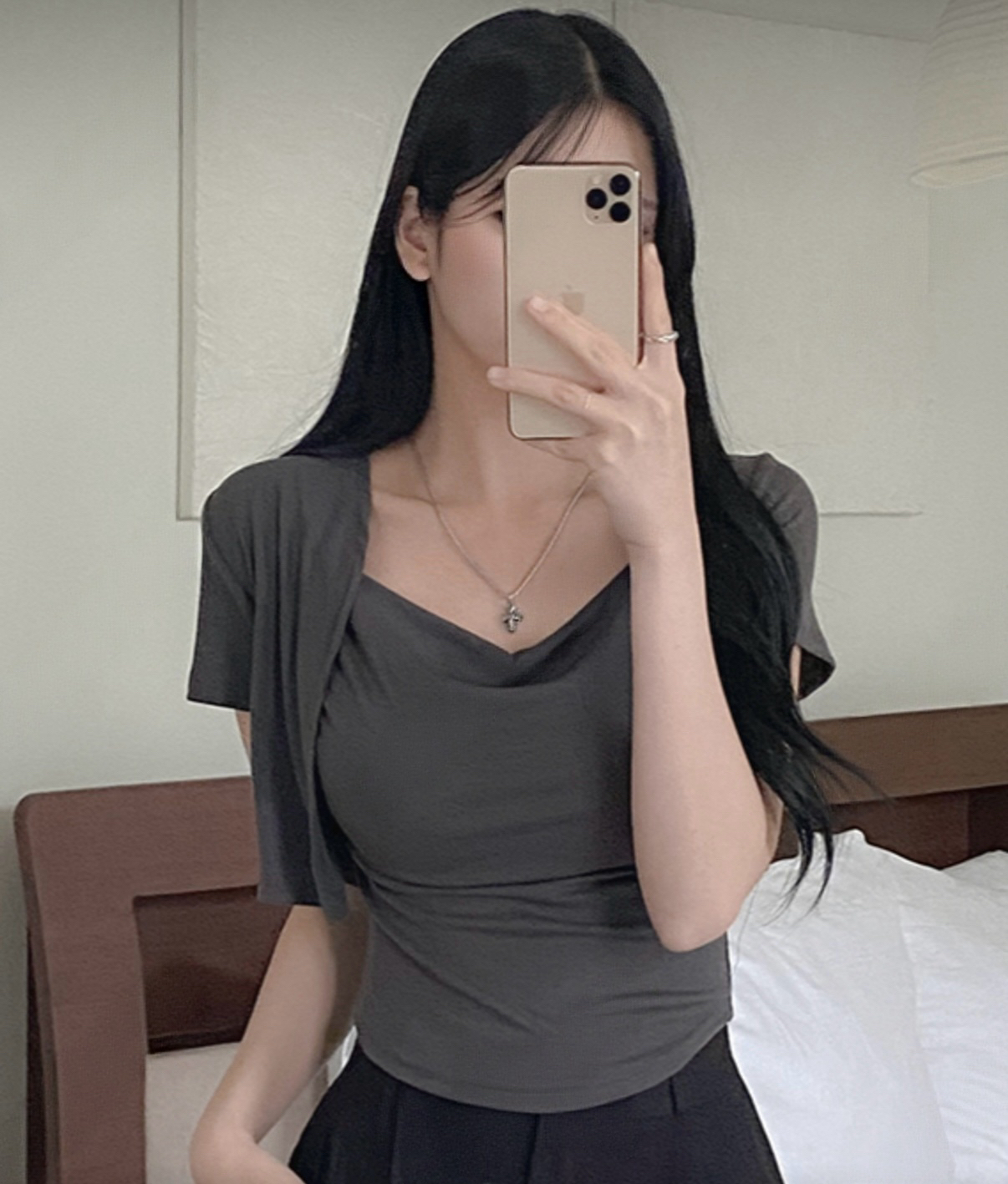 簡約背心短袖兩件套