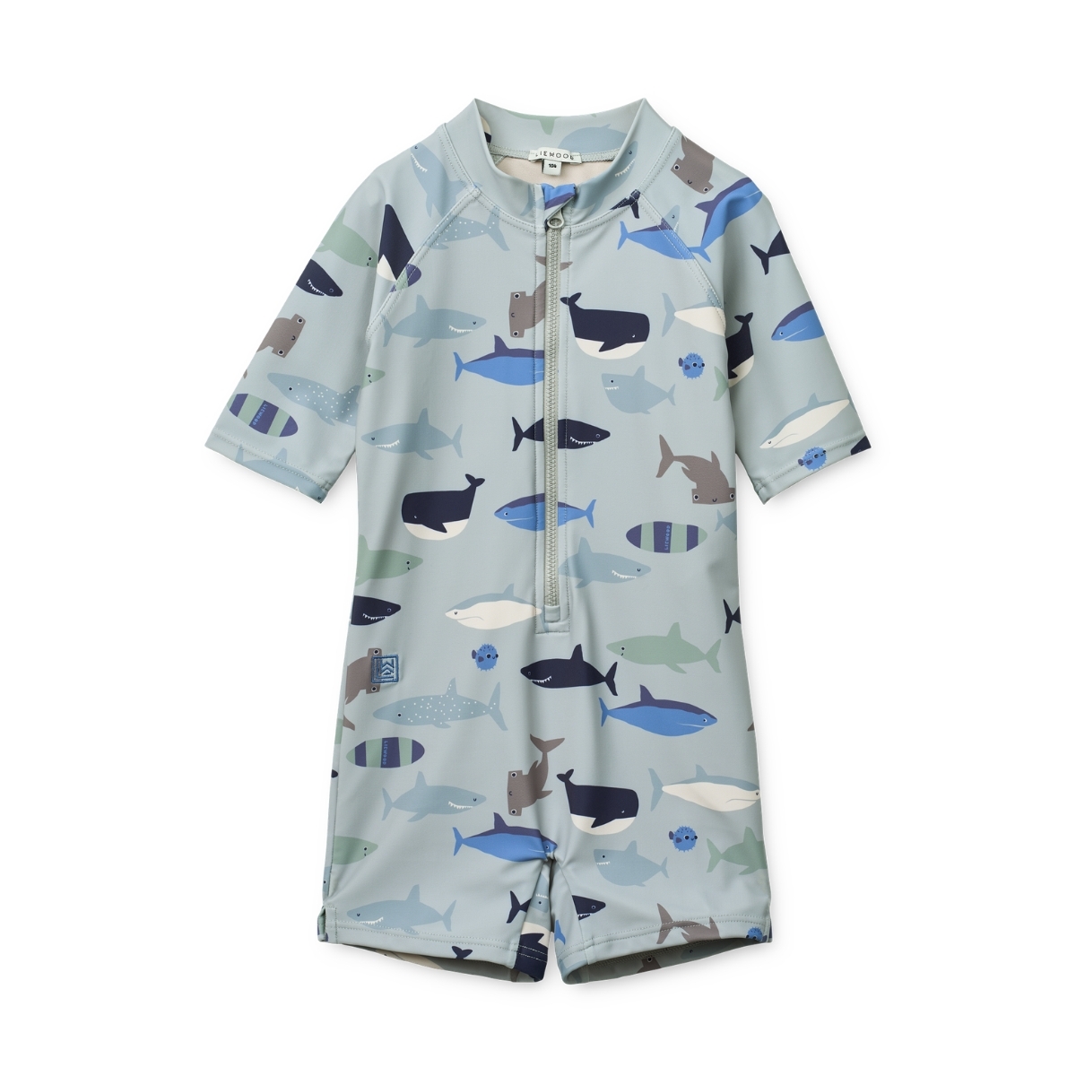 〖 Liewood 〗藍色鯊魚防曬連身泳衣