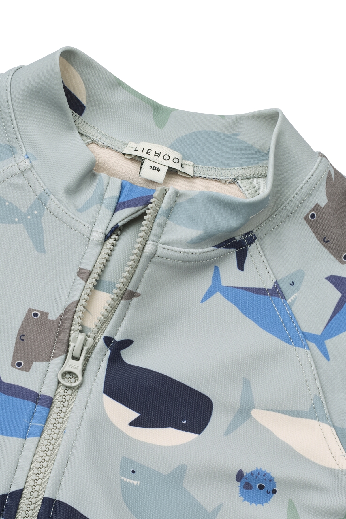 〖 Liewood 〗藍色鯊魚防曬連身泳衣