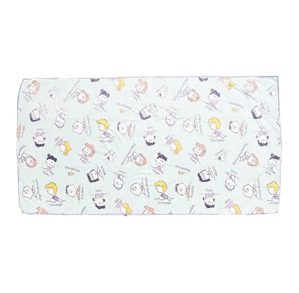 JP Snoopy 西川軟料吸水料大浴巾 密集湖水綠 75x150 0747 TK260328