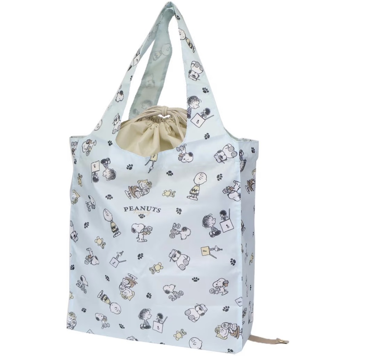 JP Snoopy 密集式大容量環保袋 有底板 可單肩12kg 30L 淺藍 2181 TK260328