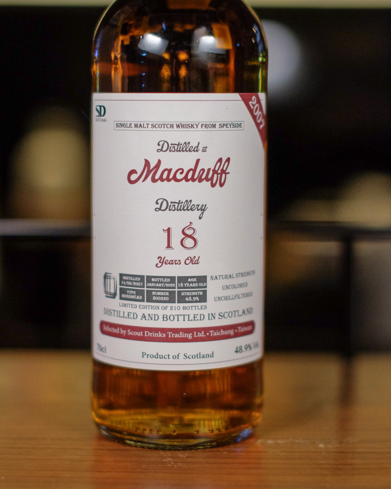 Macduff 2007/2026 18YO Hogshead #800220 48.9% Scout Drinks