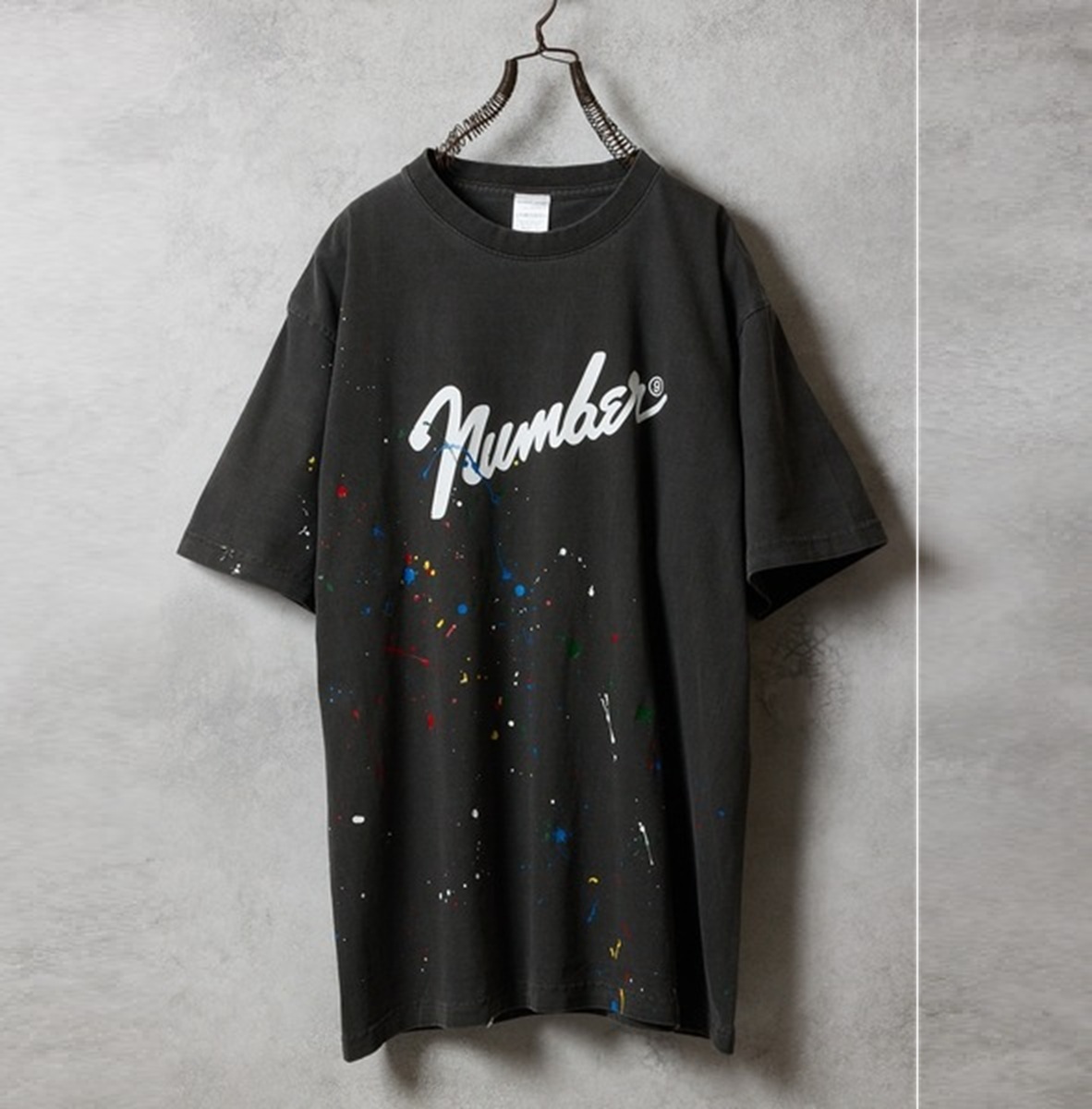 NUMBER NINE HAND PAINTED VINTAGE DYE GRAPHIC T-SHIRT - BLACK PRE ORDER ITEM (預訂中)