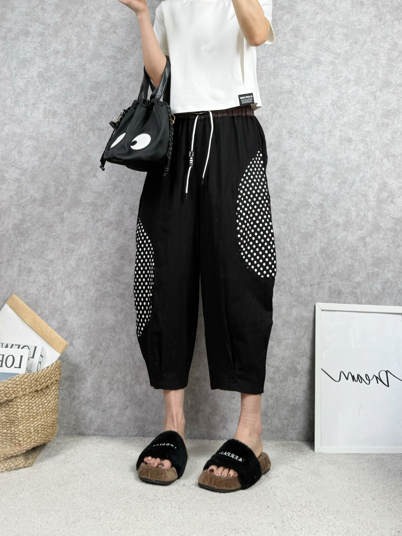 剛剛好的有設計感的個性棉麻燈籠褲
