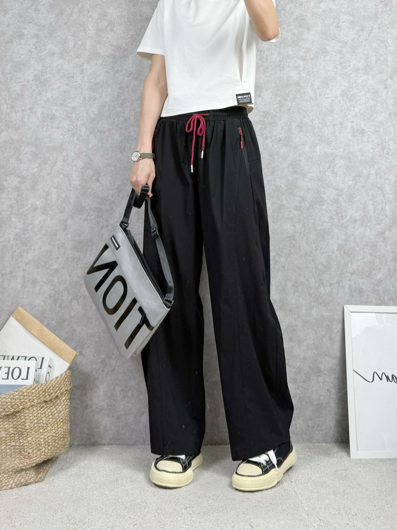 夏日薄款★涼感輕盈彎刀寬褲