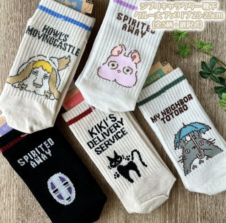JP 宮崎駿 單間公仔Logo中筒襪 23-25 4527 4902 TK260328