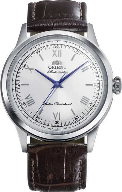 萬年鐘錶 - 東方錶  ORIENT   Bambino Automatic 白色面盤復古款機械皮革男錶 RA-BB0002S 錶徑38.4mm