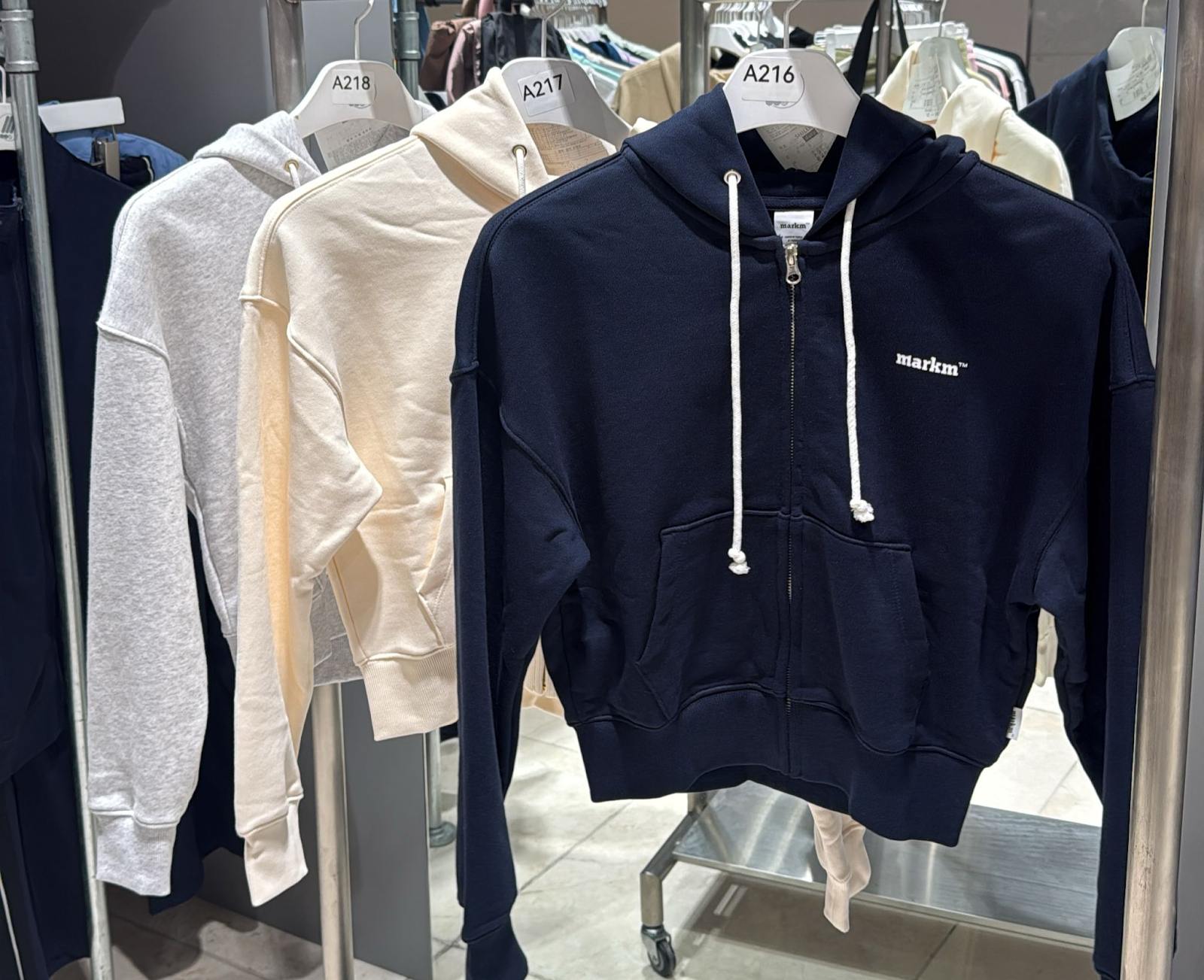 XI216 MarkM 淨色連帽長袖外套