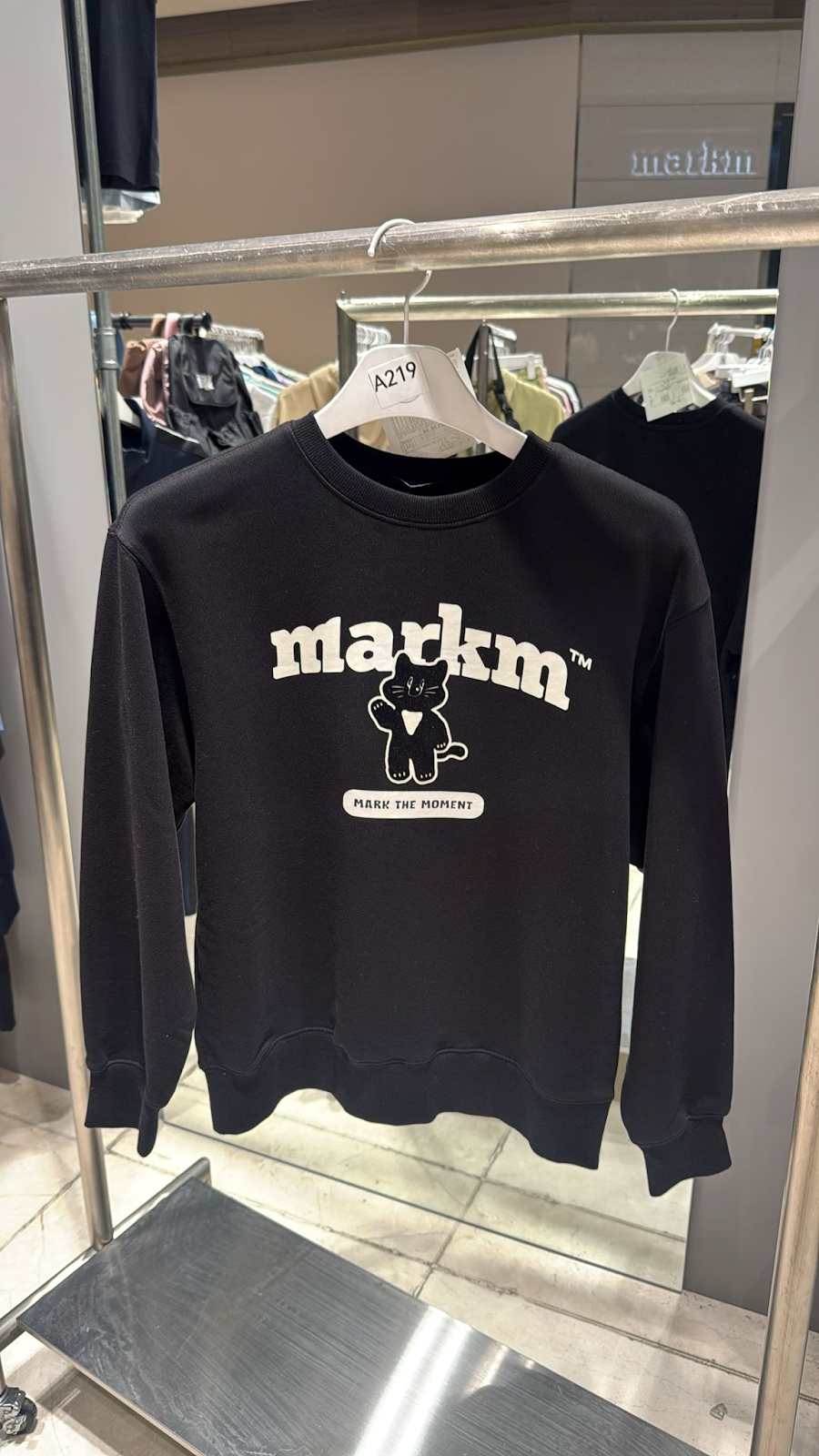 XI219 MarkM 黑色文字圖案LOGO長袖衛衣 SIZE S