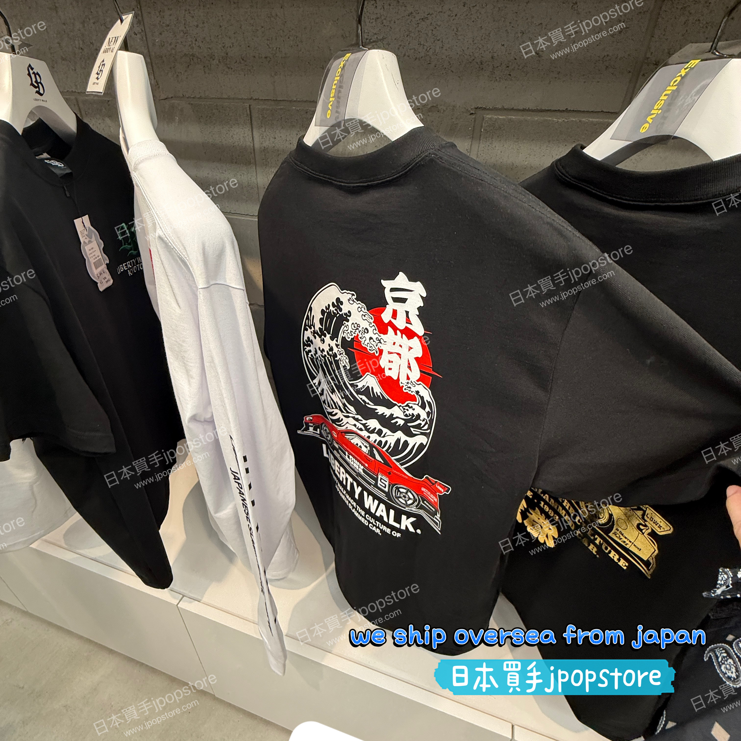 Kyoto-Exclusive LIBERTY WALK 京都 TEE BLACK