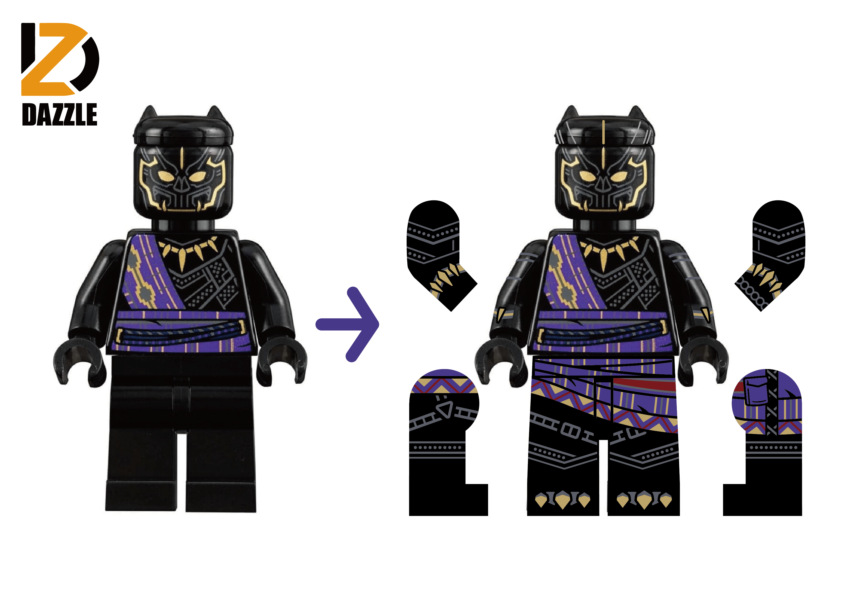 【預訂】【Dazzle Brick】TChaka升級包（頭部配件+手臂+腿部）