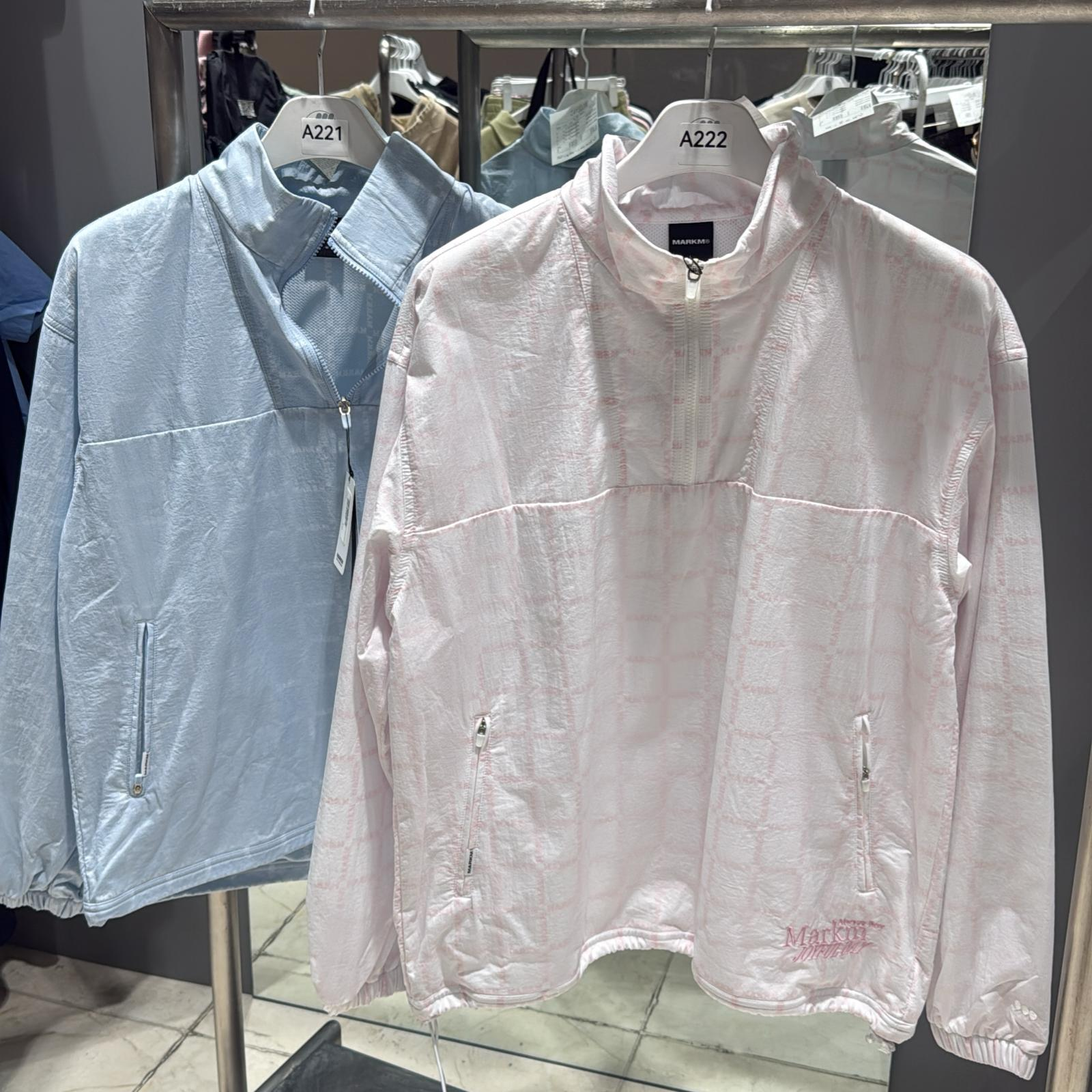 XI221 MARKM 格仔半拉鏈長袖風褸