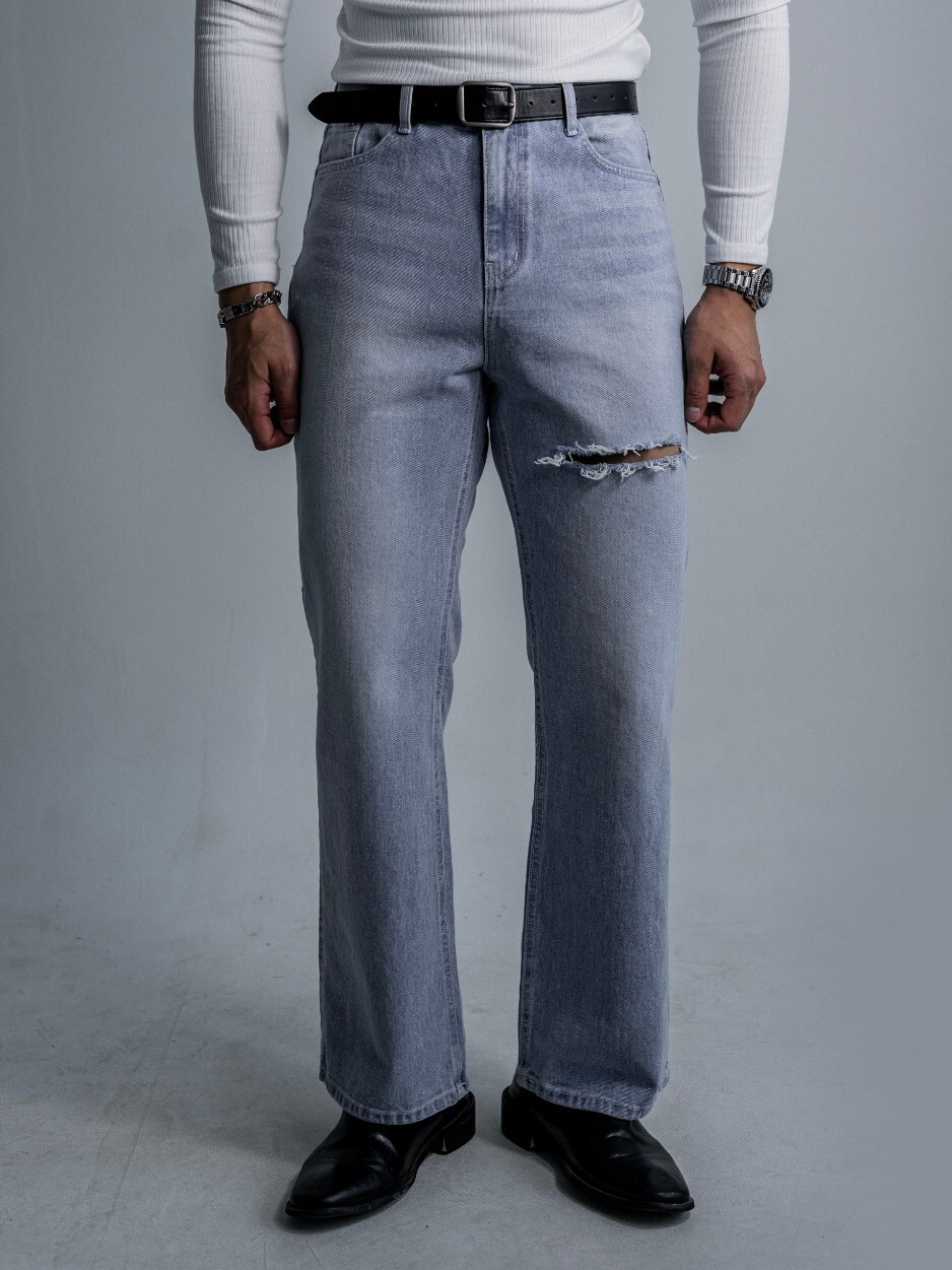 冰燄刀割靴型牛仔褲