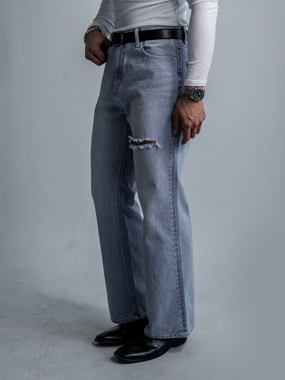 冰燄刀割靴型牛仔褲