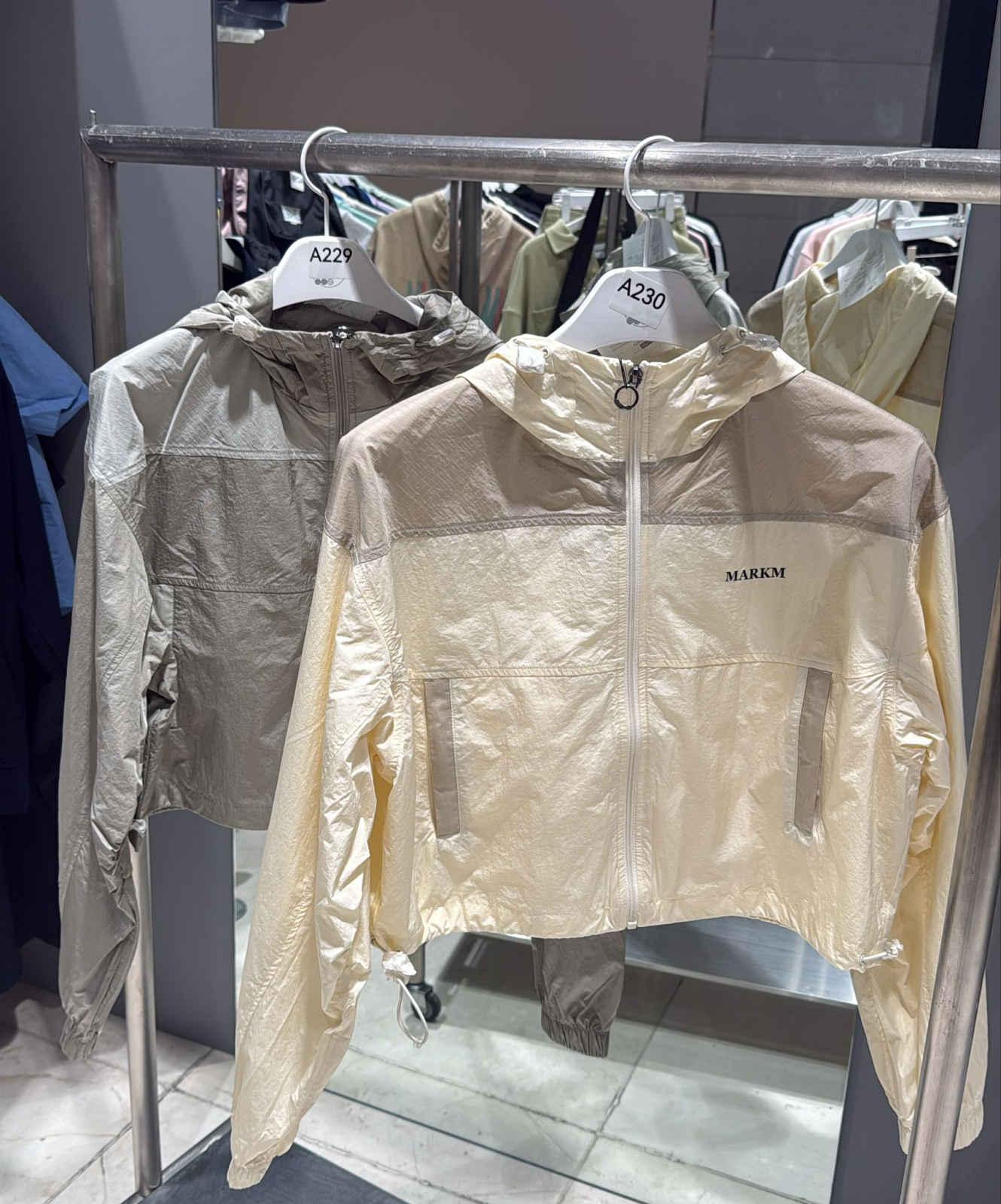 XI229 MARKM 撞色半身束腰短風褸