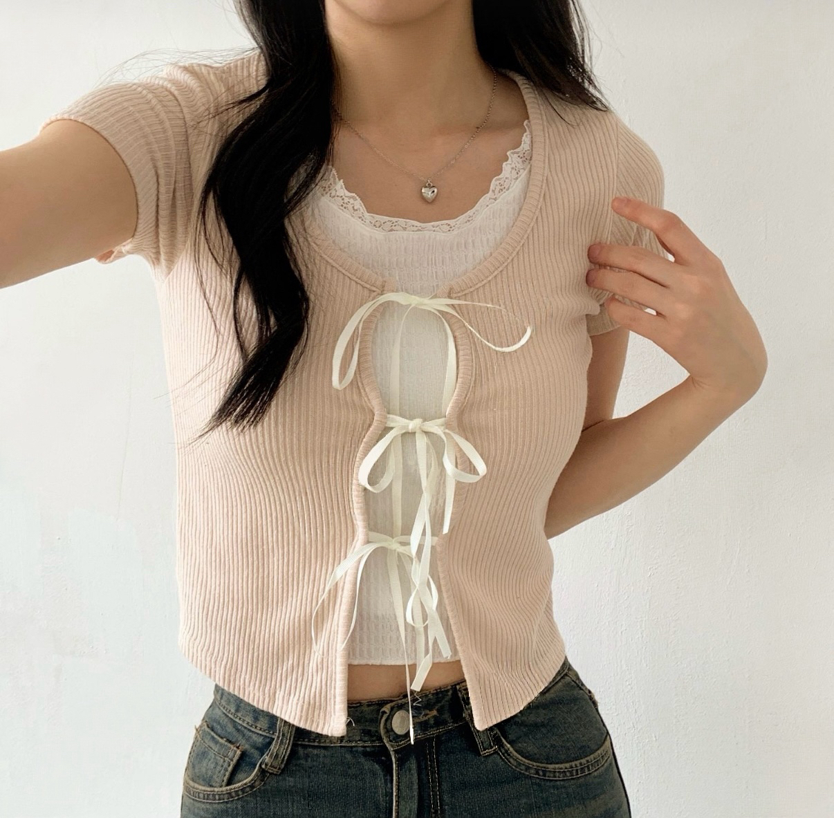 芭蕾舞風蝴蝶結疊層上衣🩰