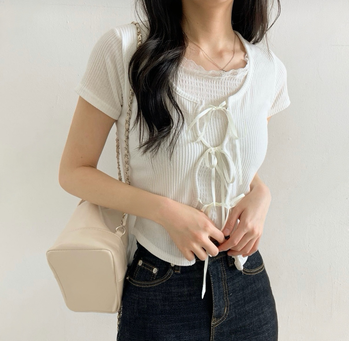 芭蕾舞風蝴蝶結疊層上衣🩰