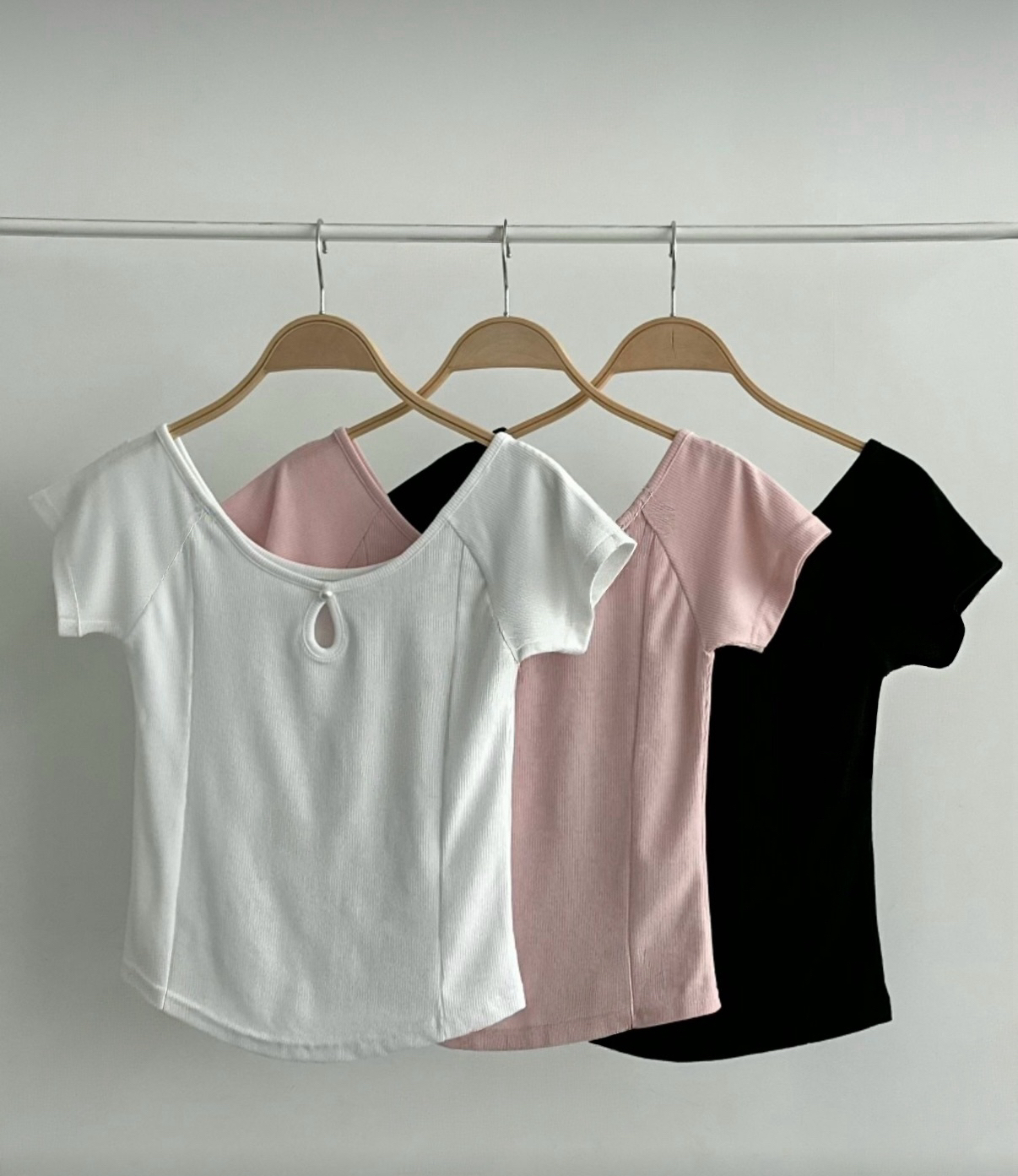 珍珠水滴針織短袖