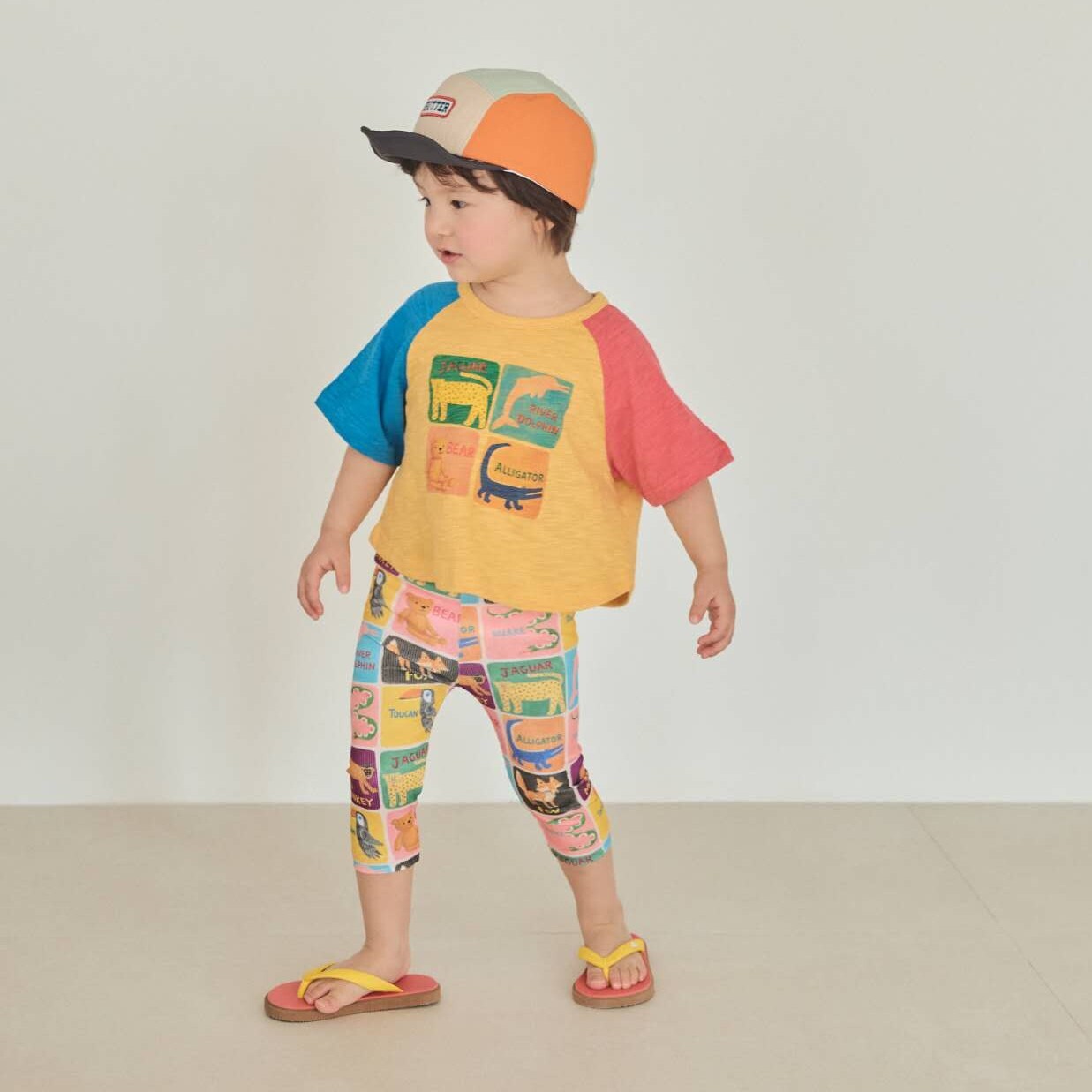 90-130 MICO 動物方格拼色上衣