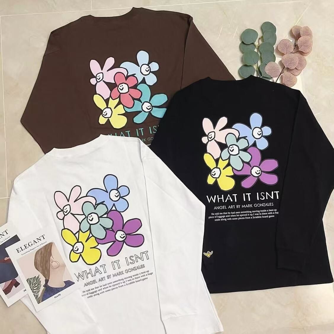 🇯🇵日本代購款 WHAT IT ISNT FLORAL BACK PRINT LS TEE