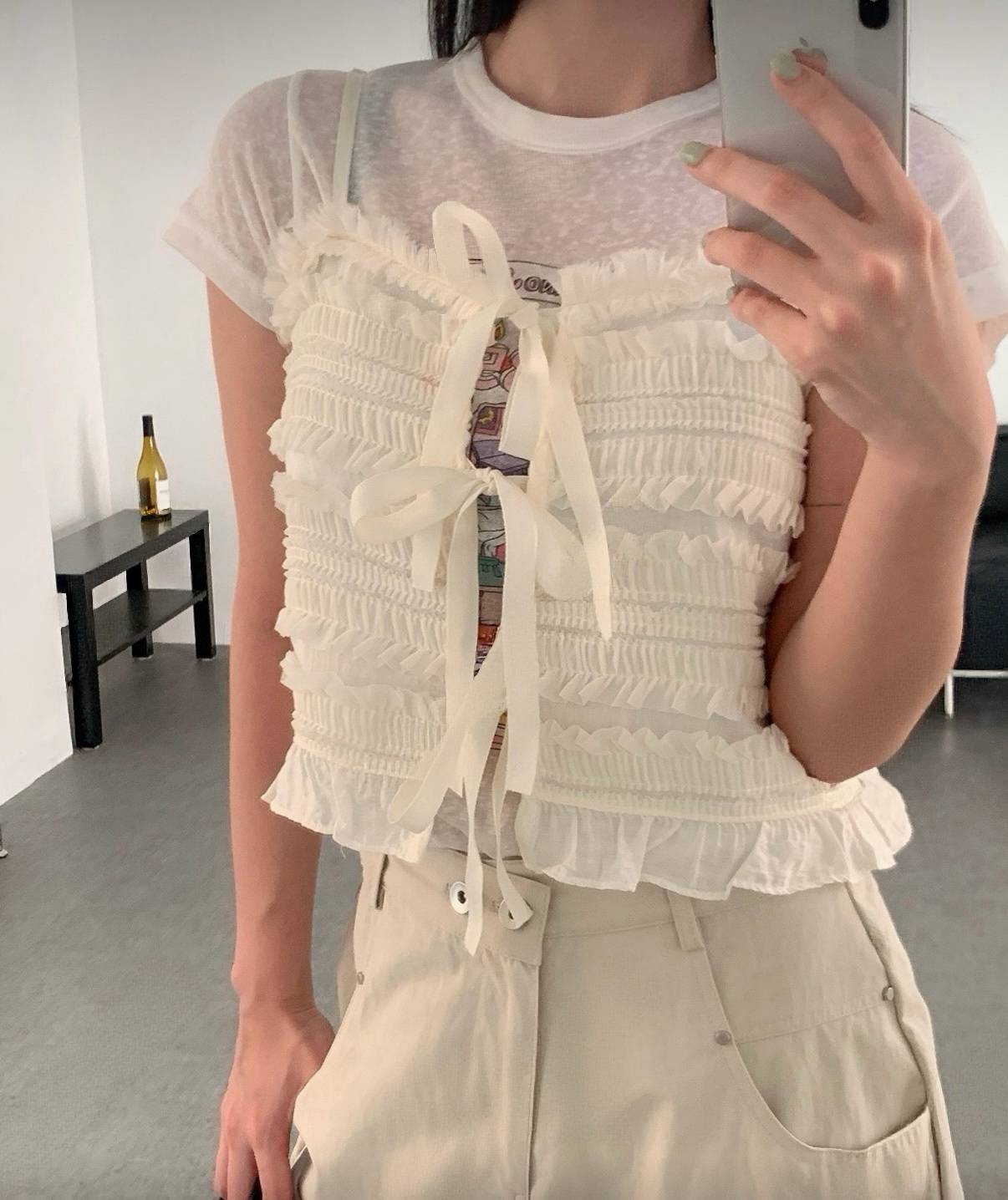 絲帶層層Ruffle外搭