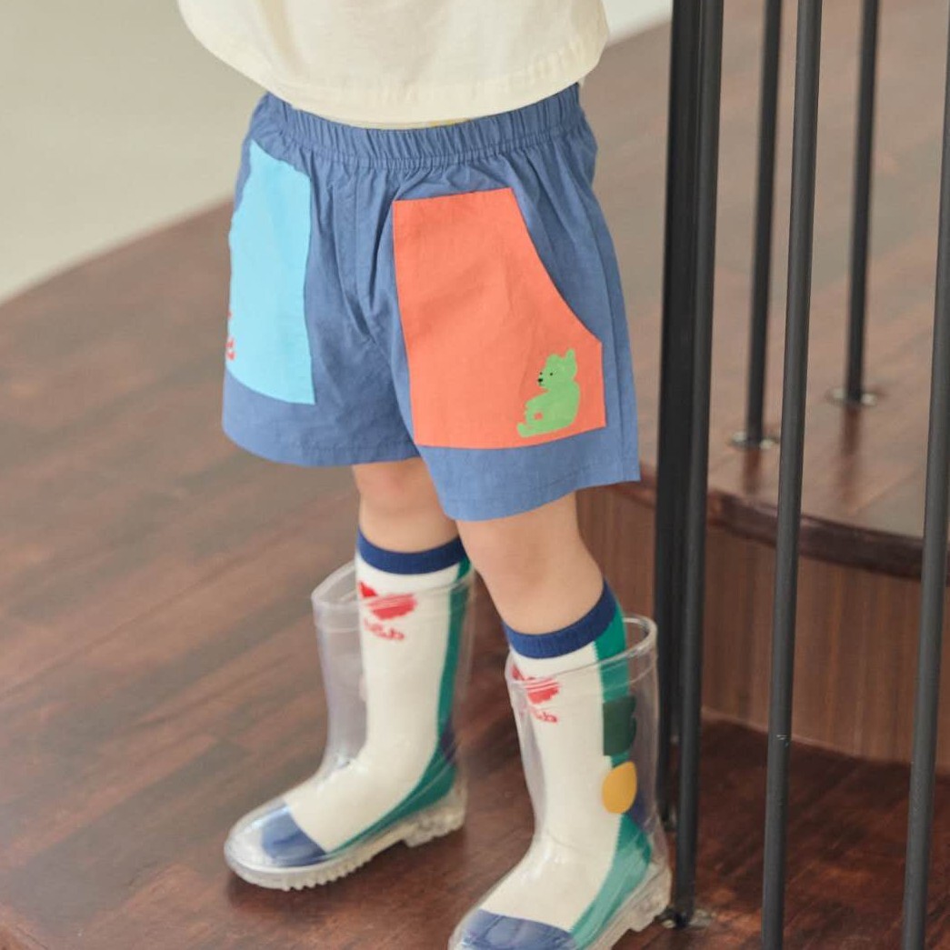 90-130 MICO 拼色口袋牛仔短褲