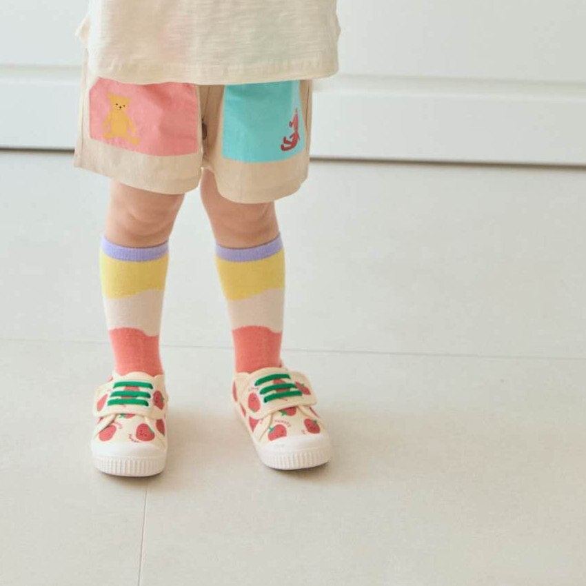 90-130 MICO 拼色口袋米色短褲