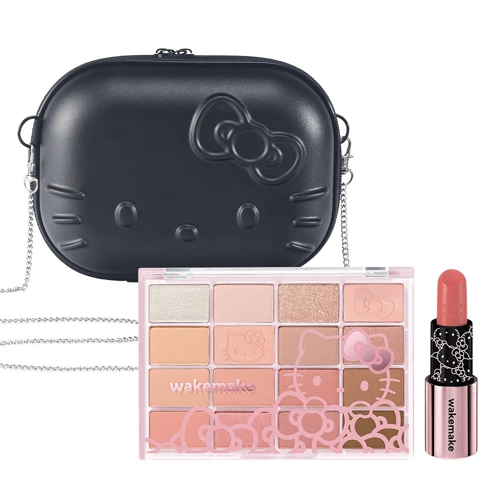 WAKEMAKE x Hello Kitty聯名｜Kitty眼影唇膏組合