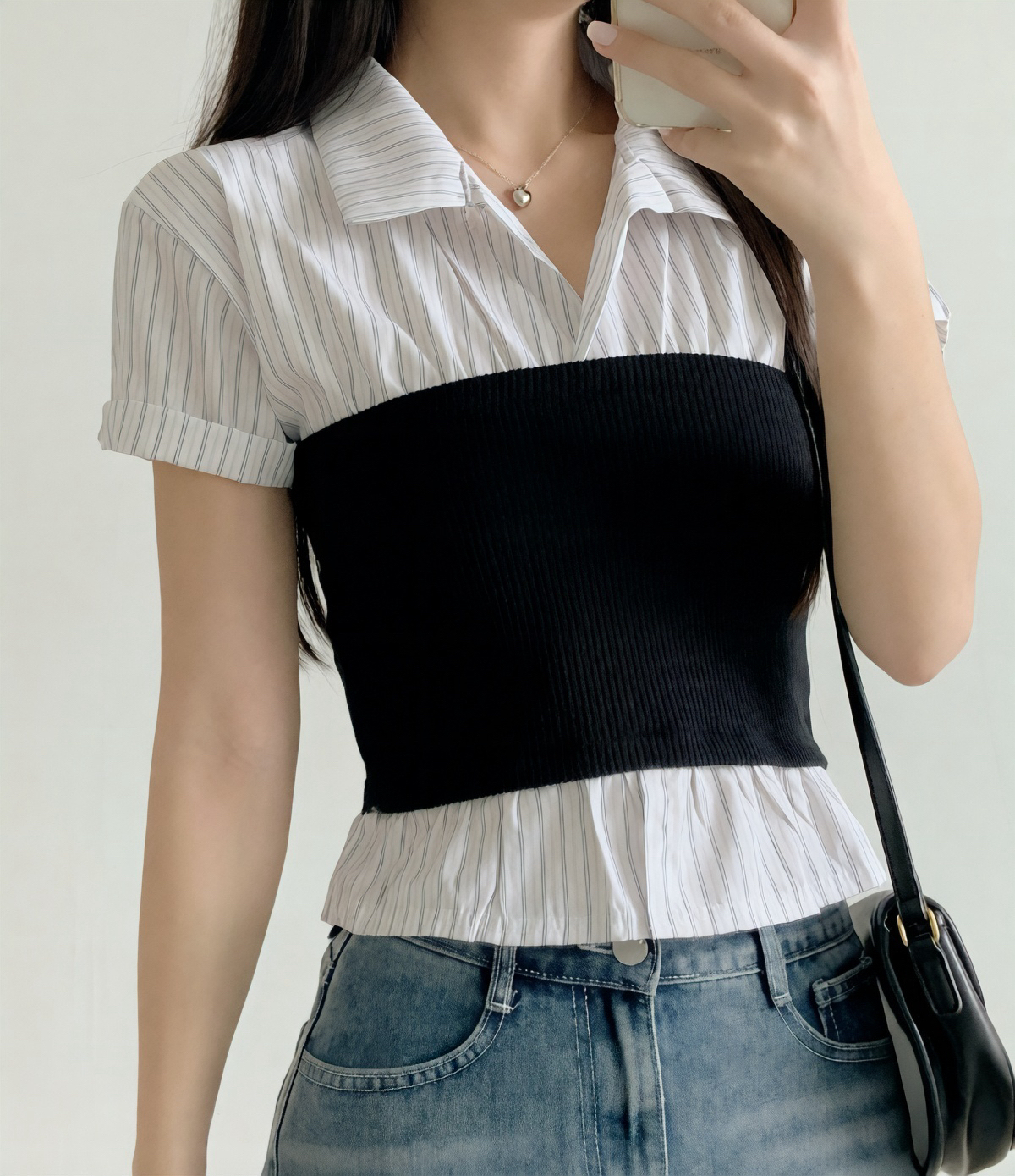 直間馬甲假兩件襯衫