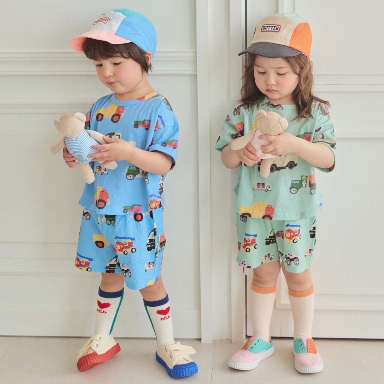 90-130 MICO 可愛車車上衣 短褲