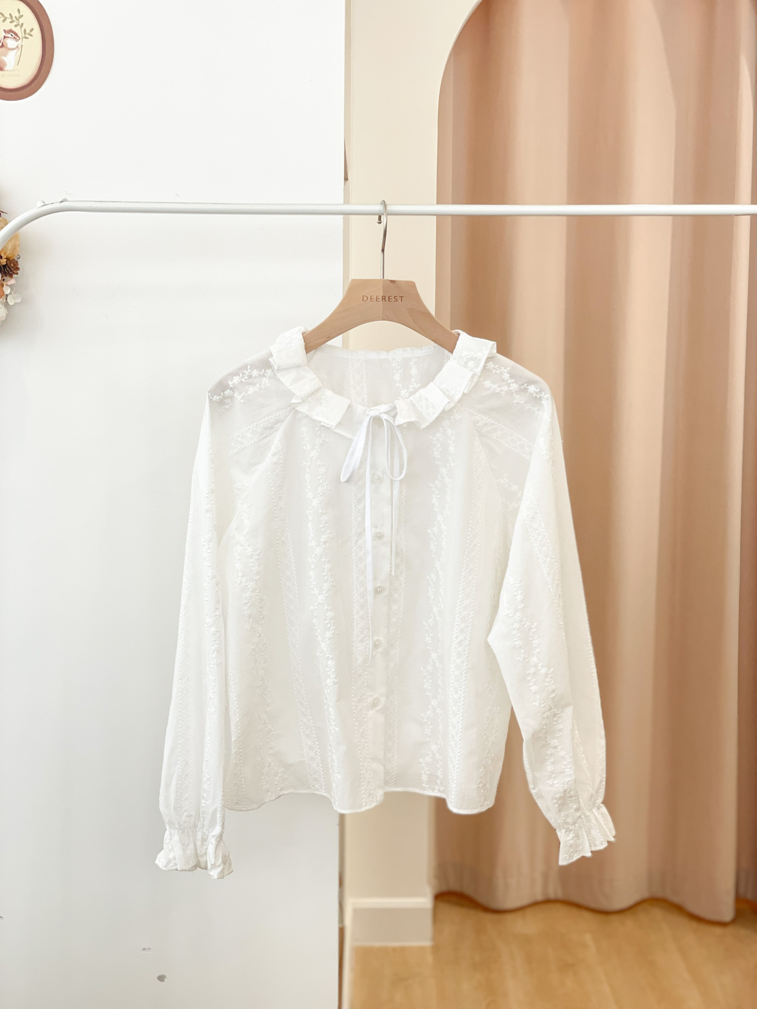 T1510 Secret Embroidered Frill Top
