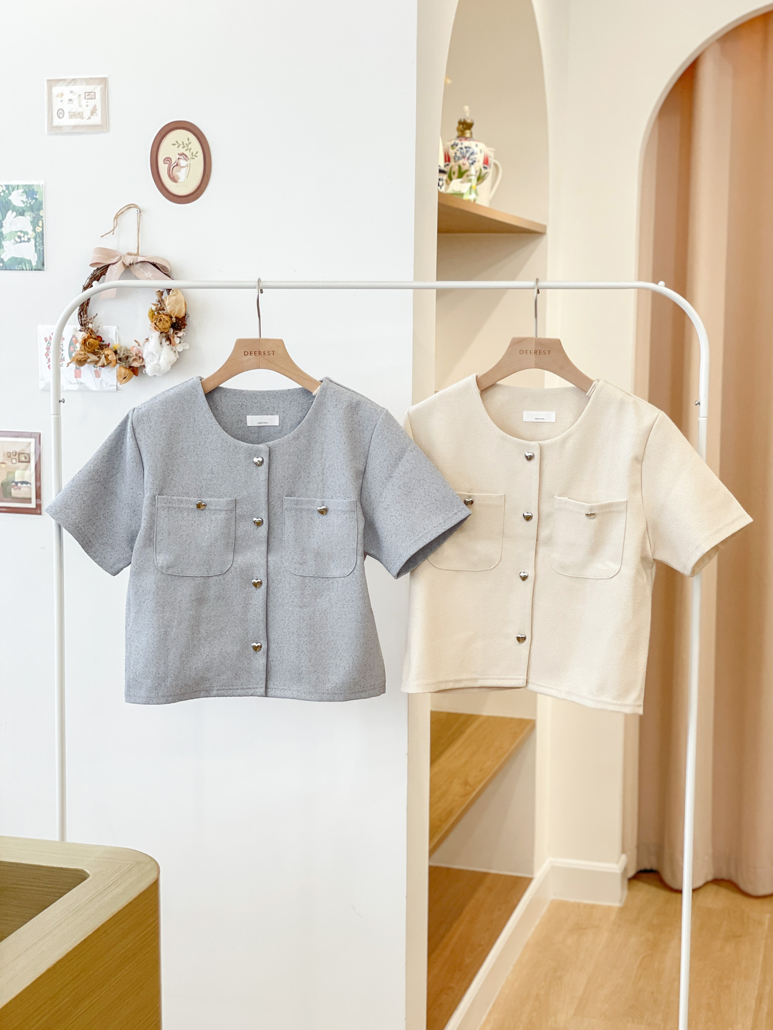 JK287 Heart Short Sleeves Jacket