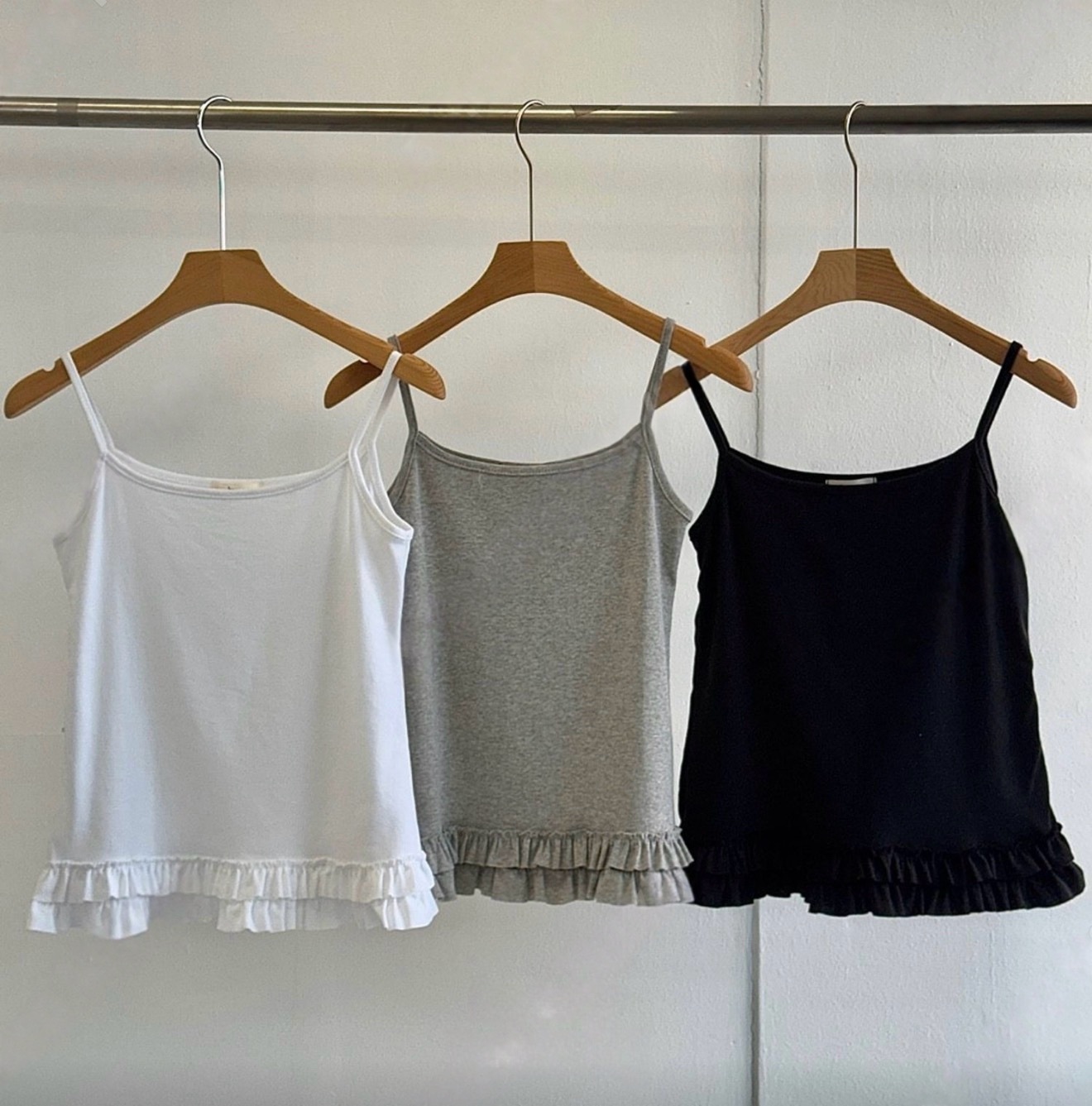 （3月批發連線）V0185｜基礎日常疊穿雙層木耳邊小背心⋆.𐙚 ̊