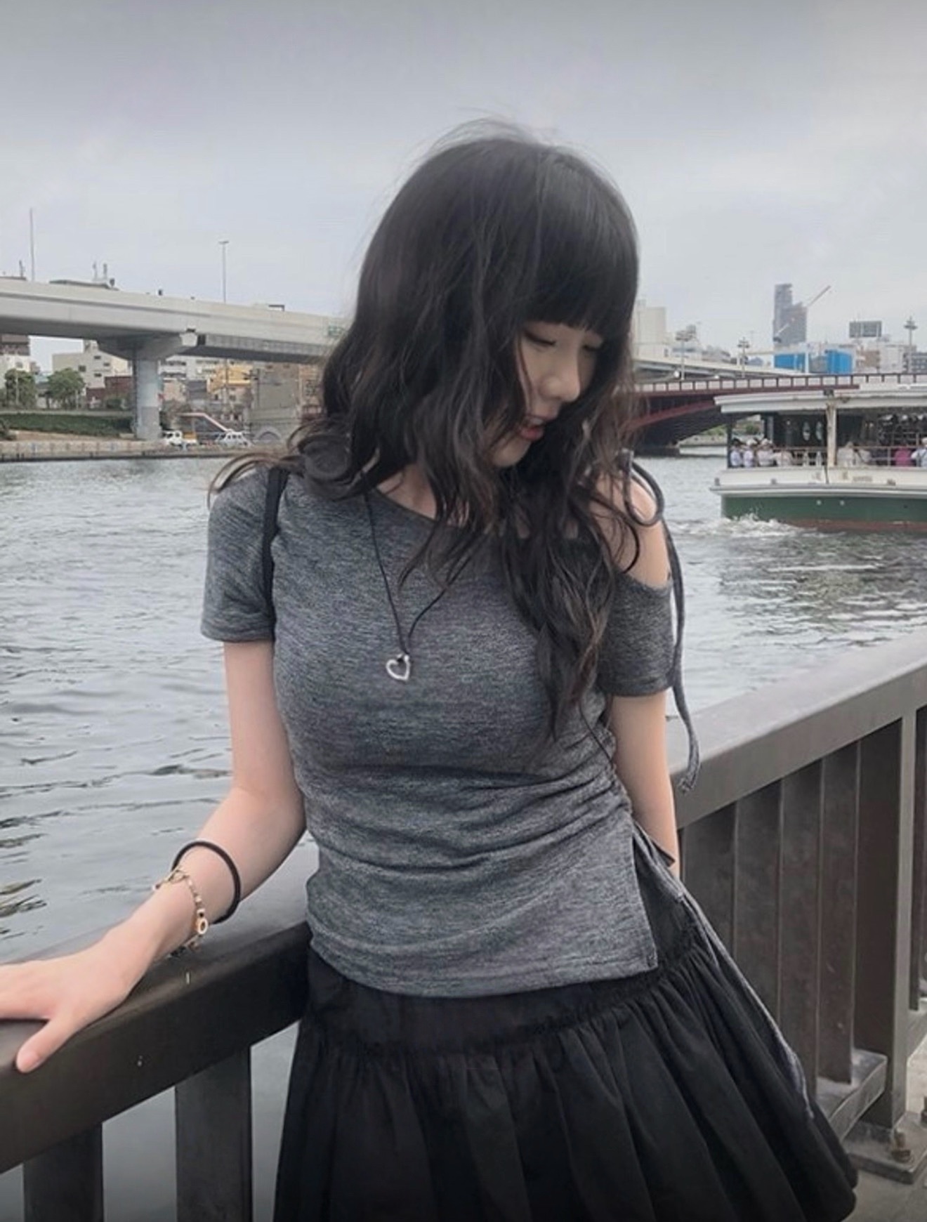 （3月韓國連線）T1369｜韓系女生斜肩綁繩上衣⋆˚𝜗𝜚˚⋆