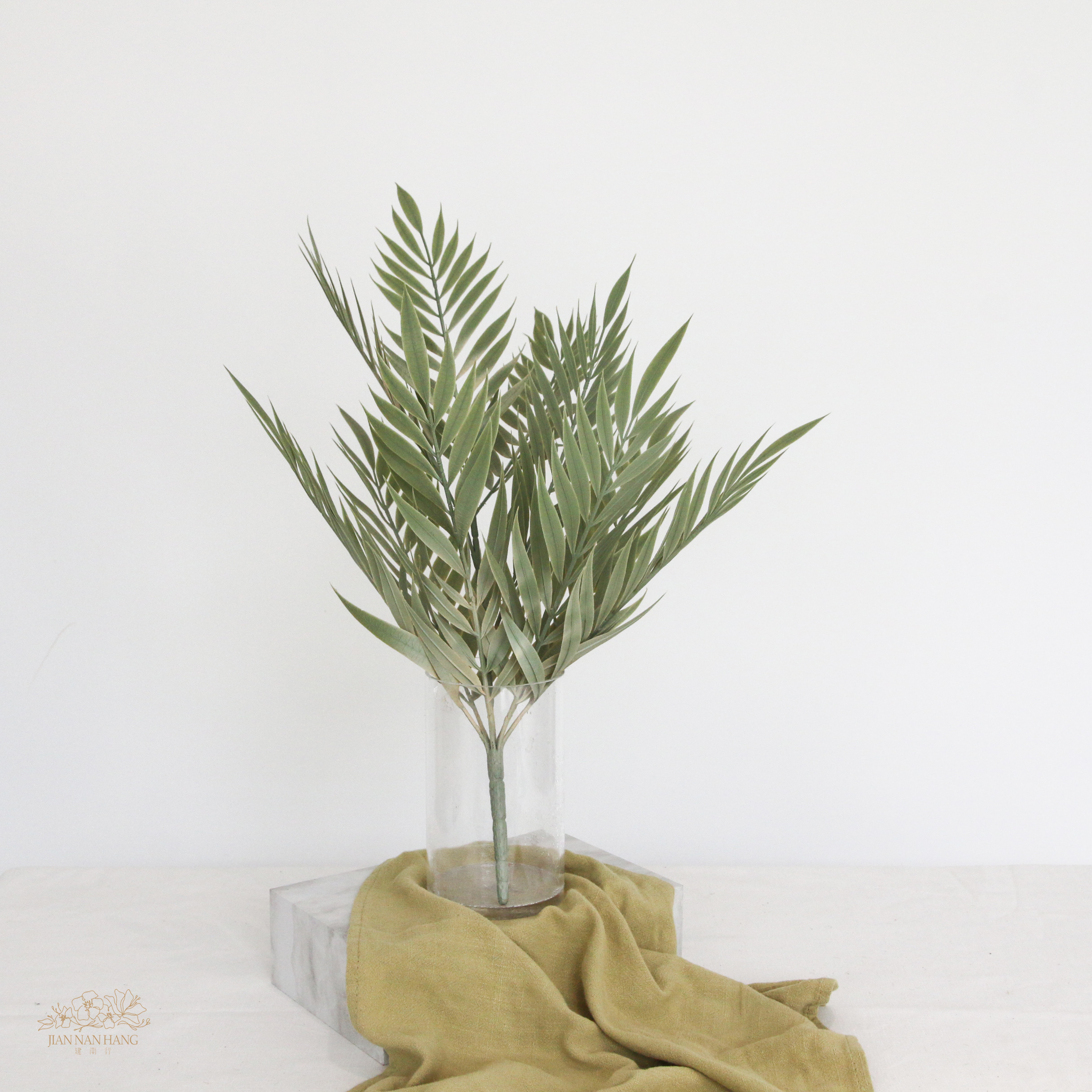 人造葉 棕櫚灌木 綠粉
