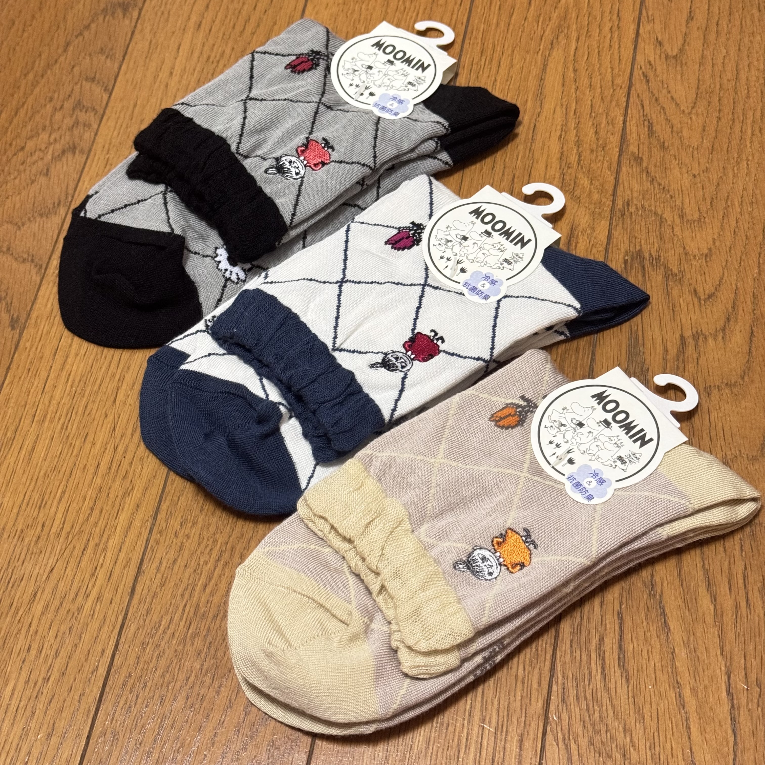 JP 阿美 刺繡菱格涼感抗菌中筒襪 23-24 4905 TK260328