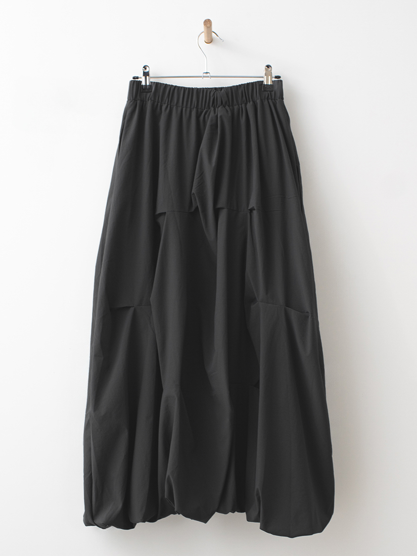 日系清新自然抓皺氣球感花苞長裙