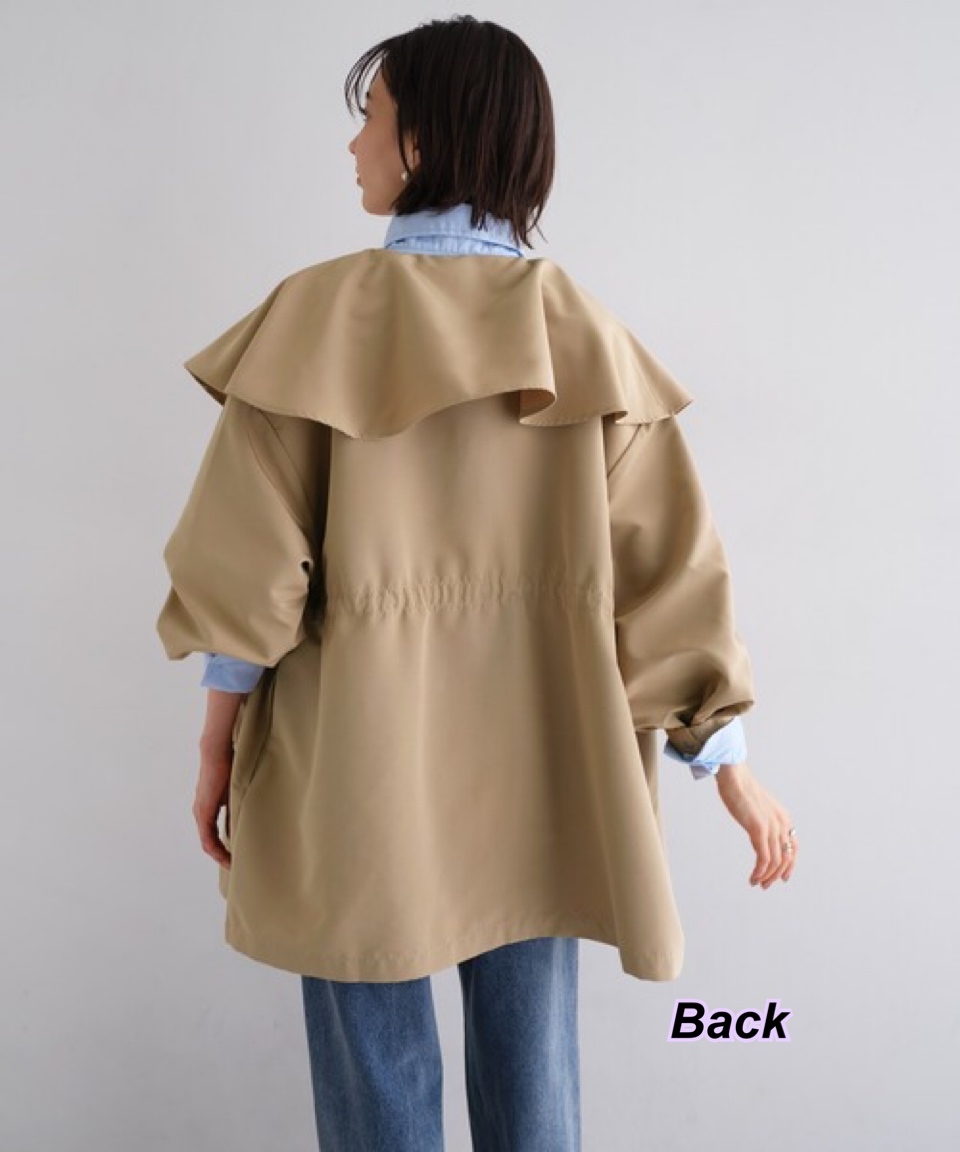 260329 日系女裝荷葉領束腰外套/4 色